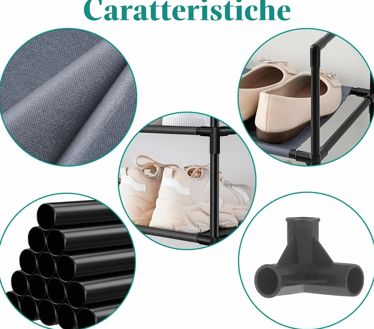 Scarpiera Slim 10 Livelli 33x33x173 cm Organizzatore di Scarpe Portascarpe Alto Stretto Plastica Verticale