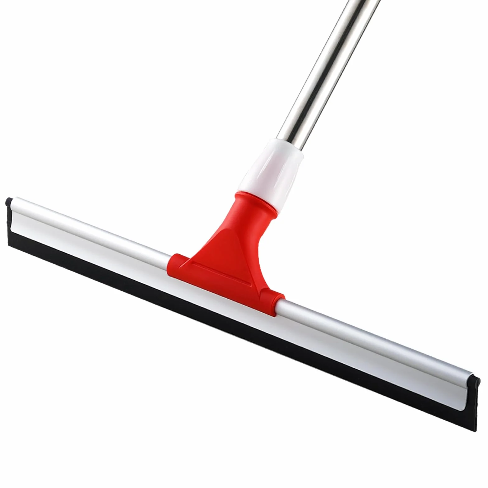 Mitclear 43cm Tergipavimento Pavimenti con Manico di Prolunga(147cm), Tergipavimenti in gomma per impieghi gravosi, Tergipavimento Spingiacqua con Spazzola per Garage, Doccia, Bagno, Patio, Giardino
