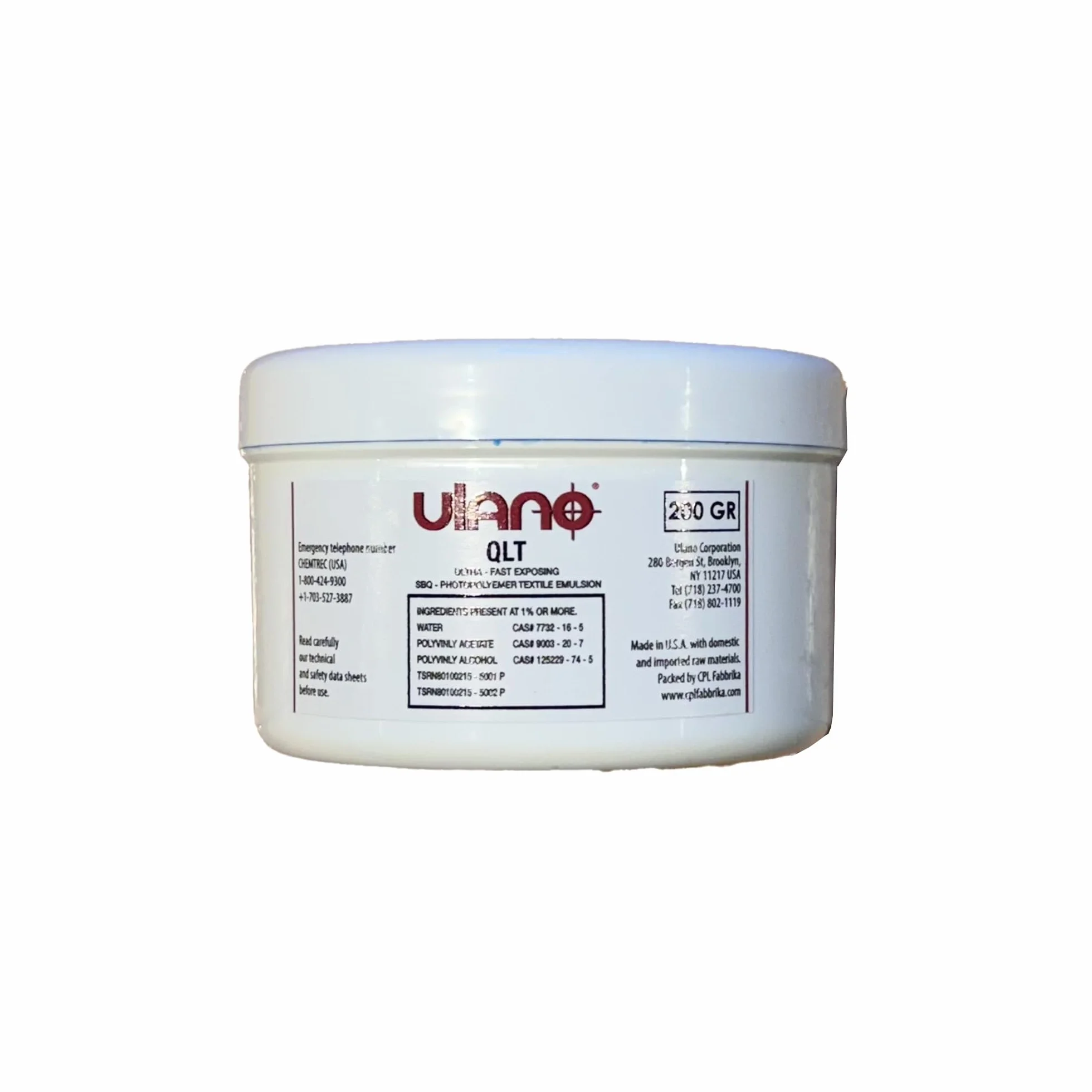 CPL Fabbrika. Emulsione per Serigrafia QLT Pronta all'uso. Confezione economica da 200 GR. Risparmi e zero sprechi.