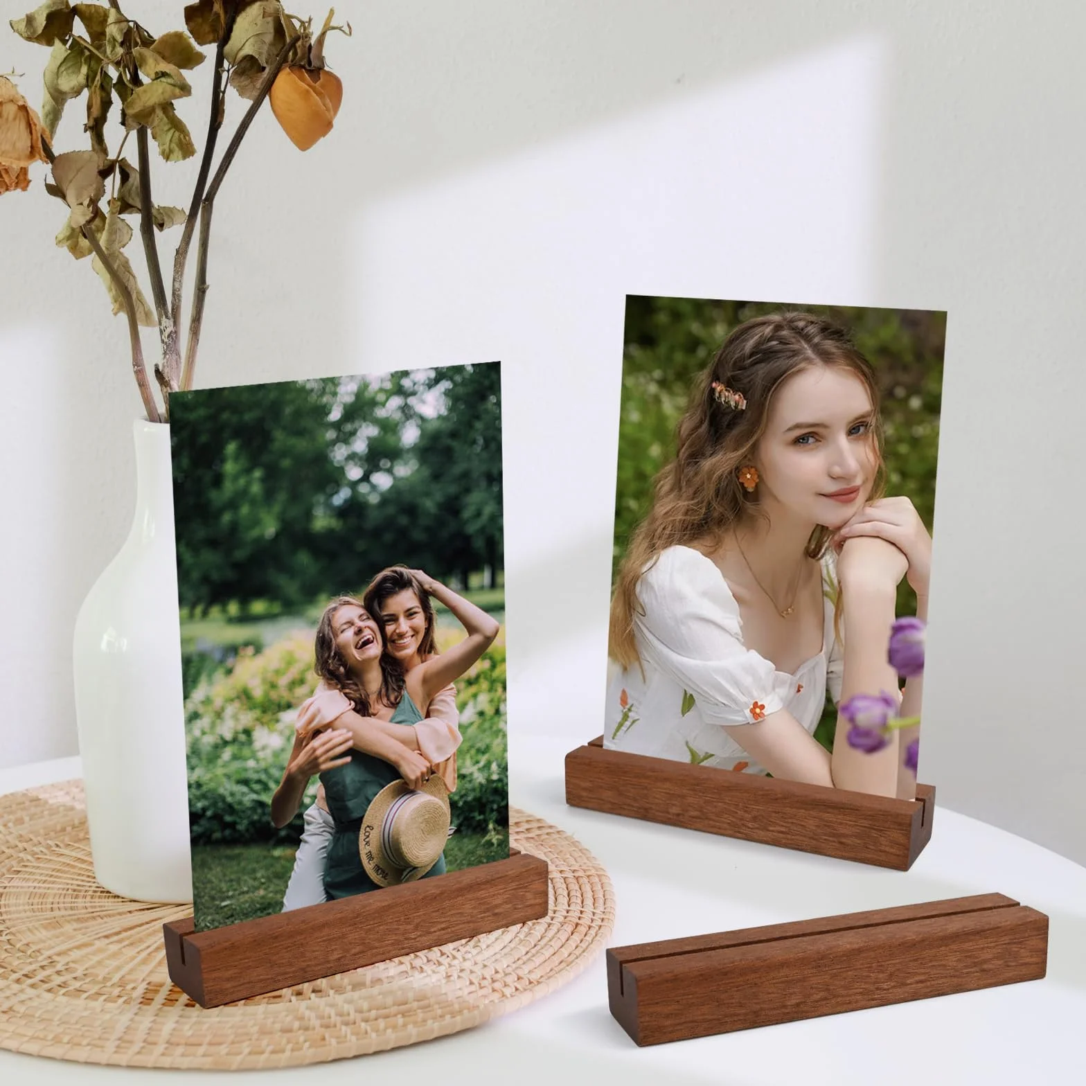 10 Pezzi portacarte in legno, Supporto in Ebano, Segnaposto Legno di Matrimonio, Porta Carte Menu, Foto, Cartoline, Porta Cartellino Del Prezzo, per Matrimoni, Ristoranti, Banchetti e Feste