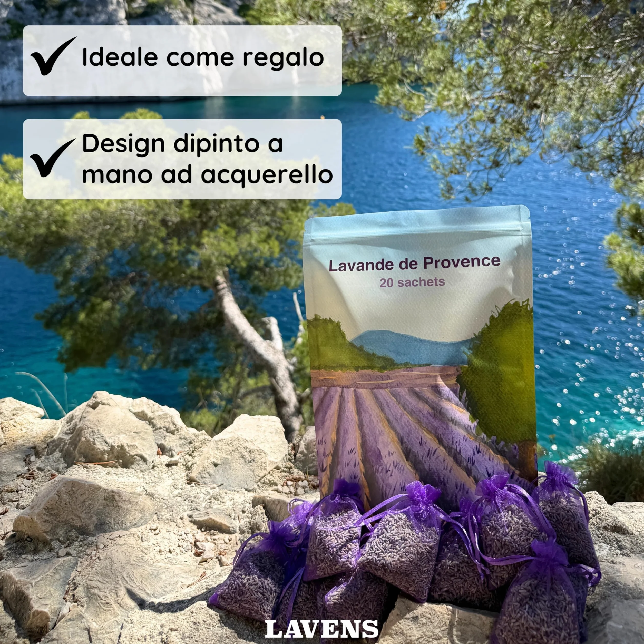 Sacchetti profumati alla lavanda Provenza Francia - Bustina per guardaroba biancheria ripostiglio