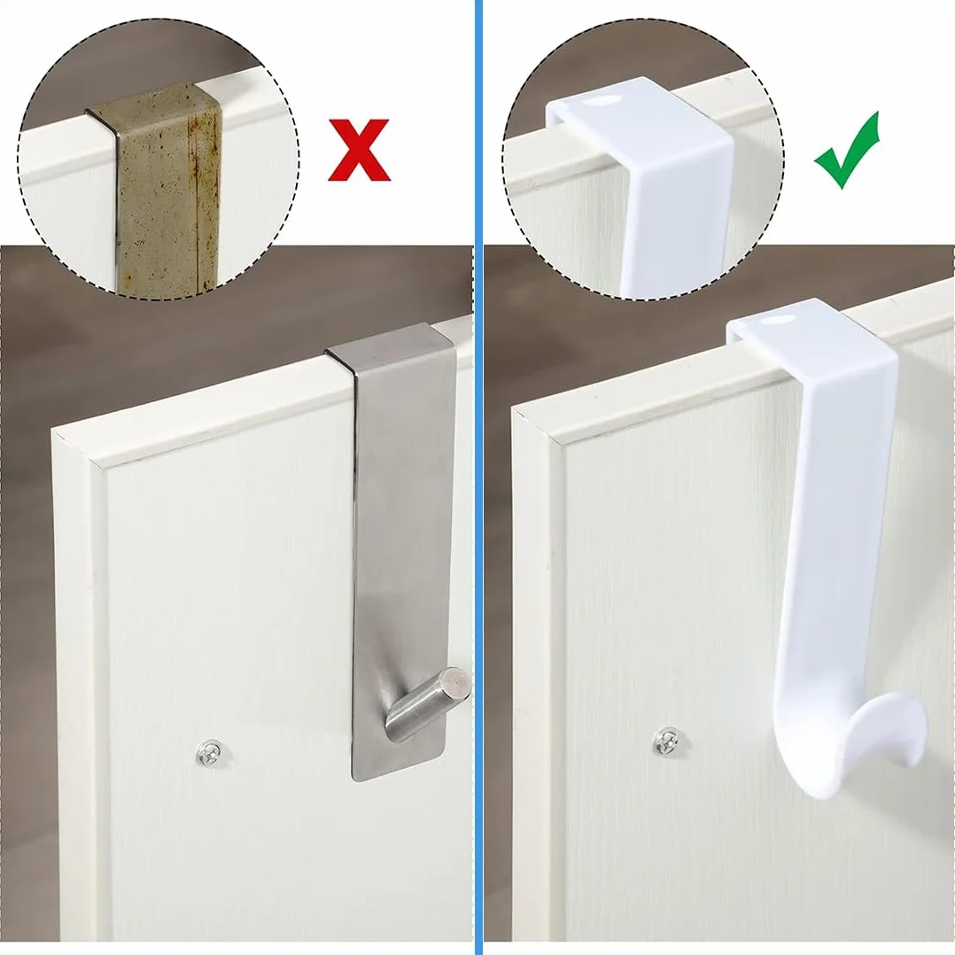 Ganci per Asciugamani in Acciaio Inox 5 Pezzi per Bagno Bianco