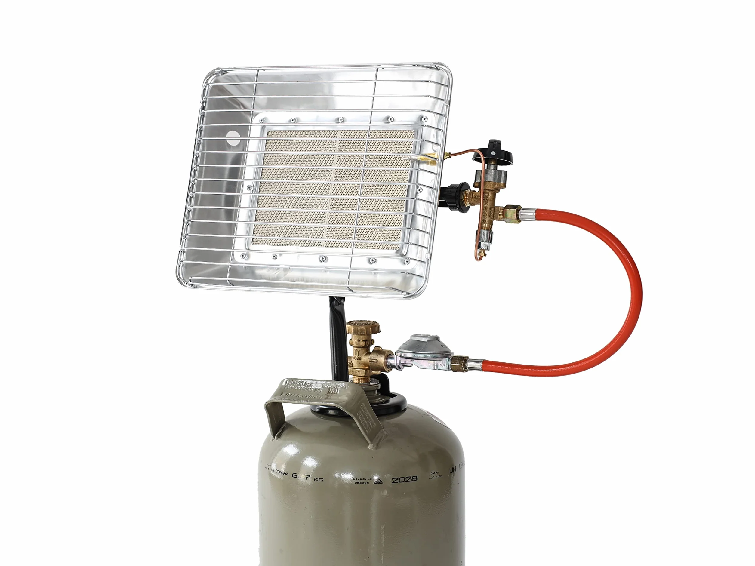 ROTHENBERGER Heiz – Strahler inkl. Schlauch & Regler Gasheizstrahler, Aufsatzheizstrahler, betrieben mit Propan - Gas Für 5 Kg oder 11 Kg Flaschen, 35984