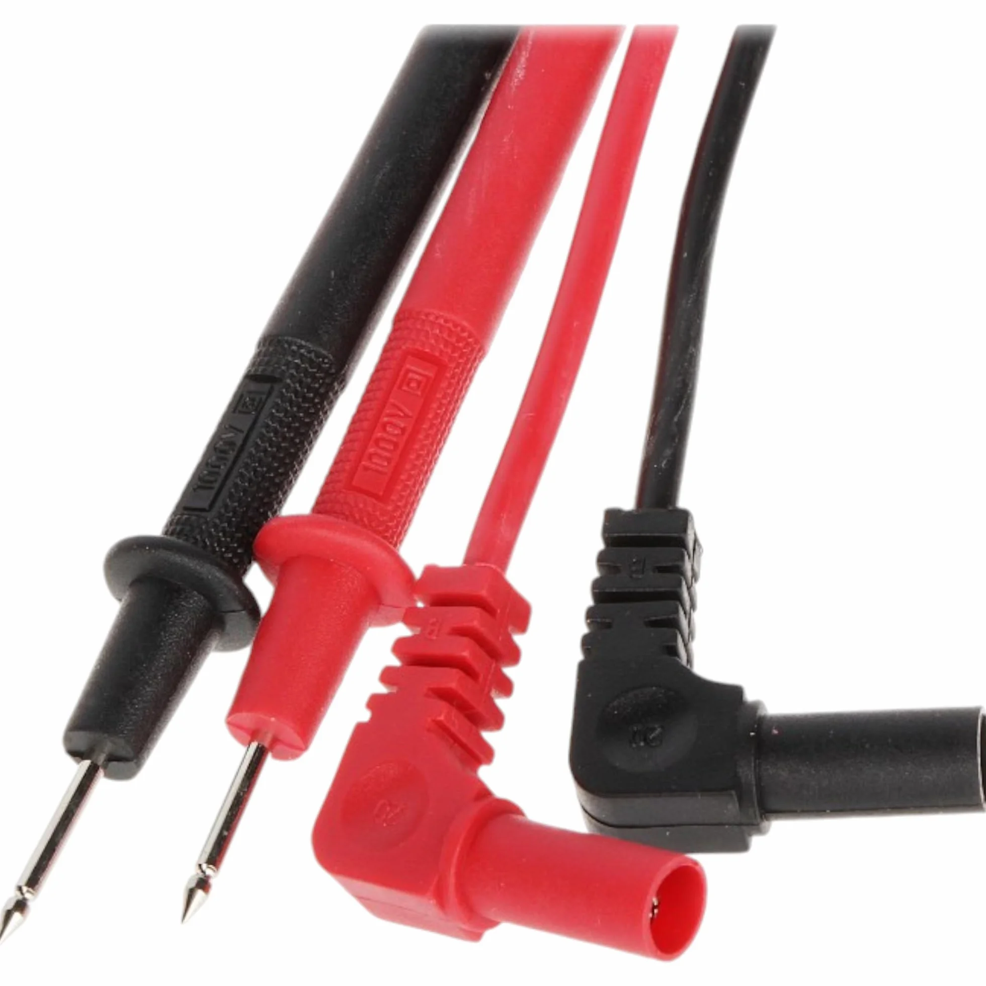 2 Puntali Multimetro Universali 1000V 10A – Cavi di Ricambio per Tester Digitale – CAT III – Impugnatura Antiscivolo – Compatibili con Tutti i Multimetri – Rosso e Nero – Lunghezza 105cm