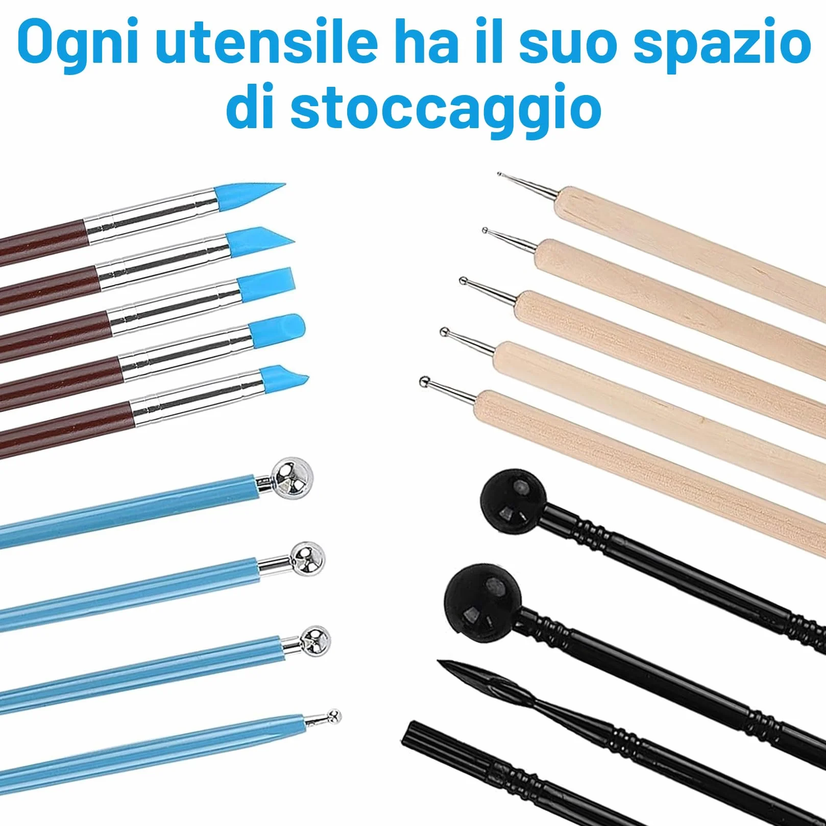 27 Pz Strumenti per Modellare Argilla, Kit Attrezzi da Lavoro, Set di Strumenti per Ceramica e Modellismo, Outils Poterie, Accessori per Artisti e Principianti, con Borsa per Riporre