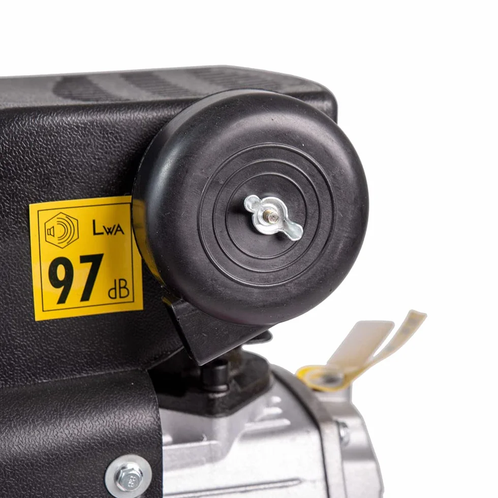 AMC Compressore ad aria da 25 litri pressione 8 bar elettrico coassiale 2 Hp incluso Kit Accessori salva spazio motore potente termicamente silenziato protetto con Carcassa esterna in alluminio