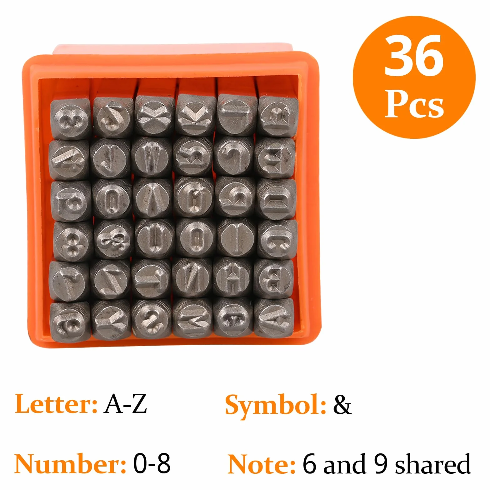 OWLMATE 36 Pezzi Punzoni Lettere, Timbri Lettere per Argilla, Timbri Lettere Alfabeto, Punzoni per Metallo Lettere A-Z e Numero 0-9, Punzoni di Marcatura Alfabeto per Metallo Legno Pelle Plastica