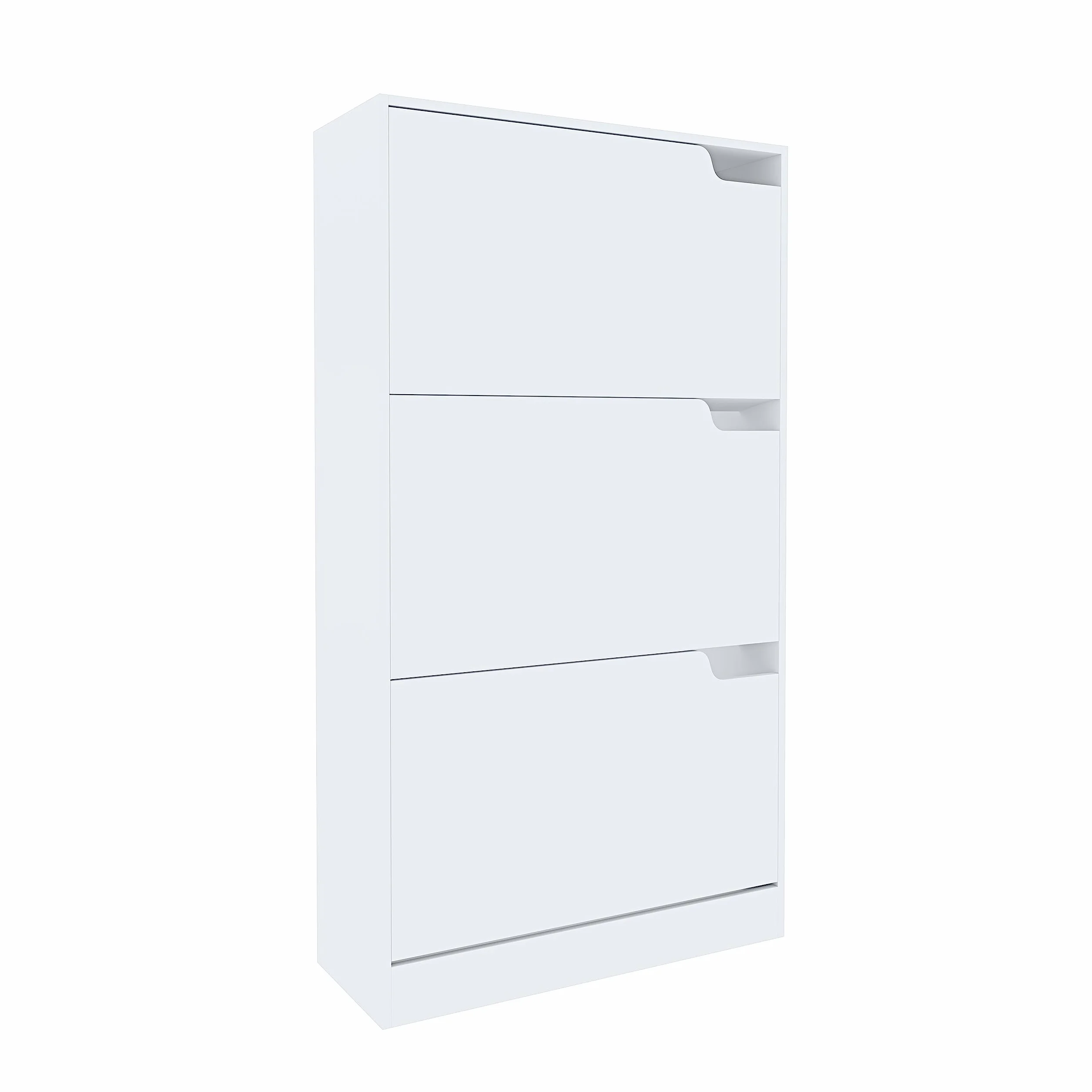 Arreditaly Scarpiera Portascarpe 3 Ante In Legno MDF Da Ingresso Salvaspazio A Ribalta Design Con Maniglie A Scomparsa Doppia Profondità Slim Soggiorno Casa Camera Ufficio 115 x 24 x 63 Cm (White)