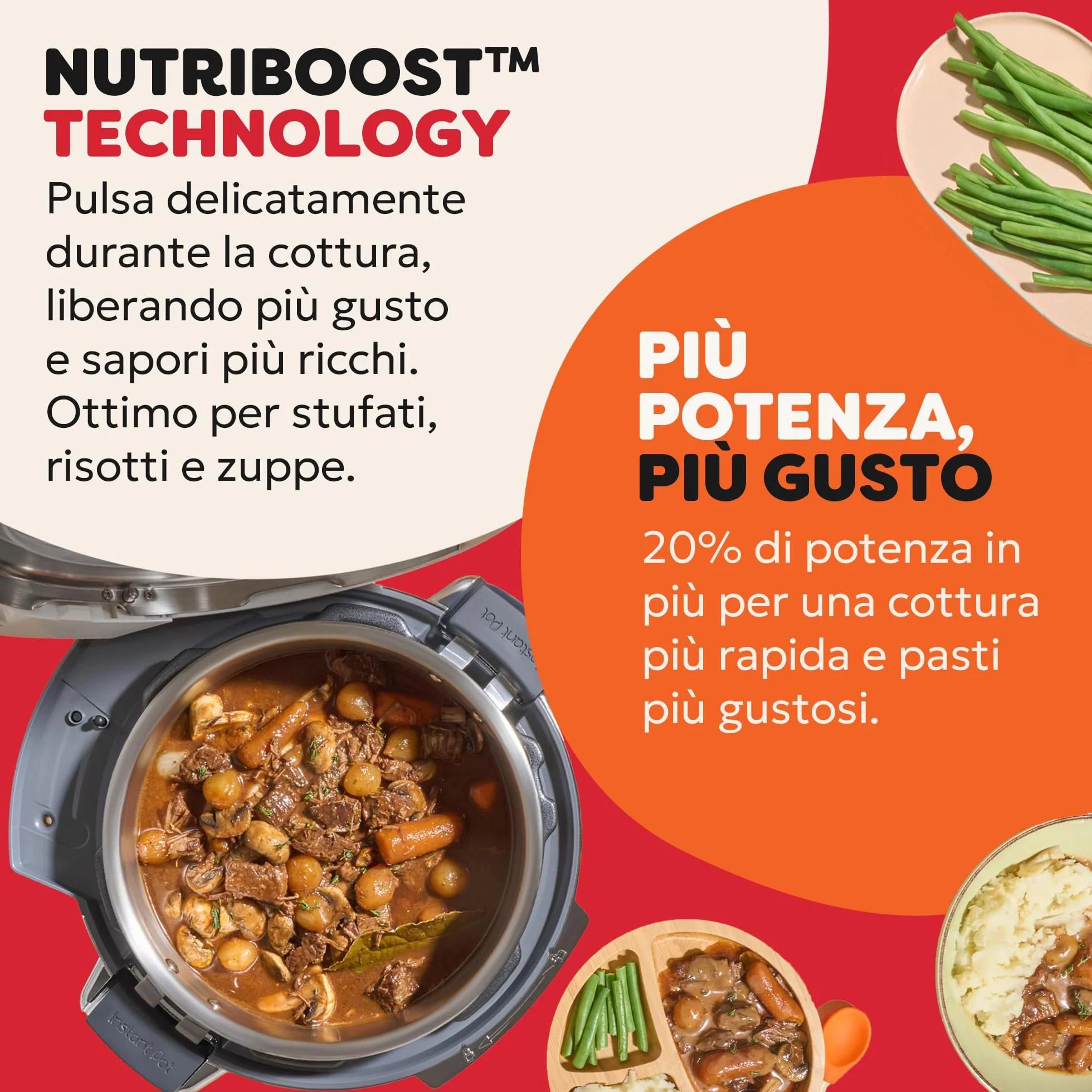 Instant Pot Pro multicooker 10 in 1 da 5,7 l – bianco, pentola a pressione, casseruola, cuoci riso, casseruola, yogurt, scaldavivande sottovuoto, cottura a vapore, NutriBoost, lavabile in
