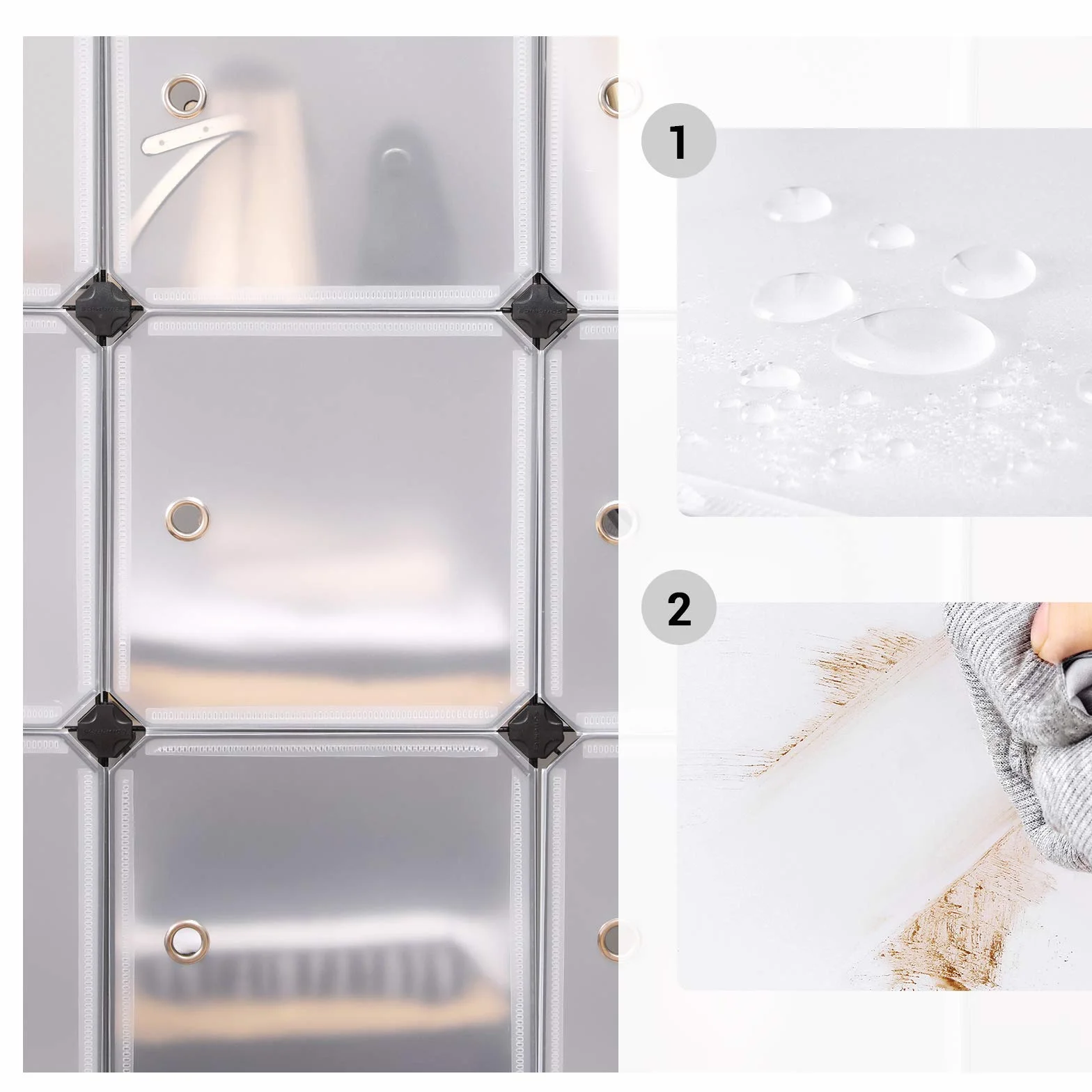 SONGMICS Armadio a 12 Cubi, Portaoggetti Organizzatore, Armadietto Mobiletto con Ante, per Abiti Scarpe Libri, Facile da Assemblare, Bianco LPC342W01