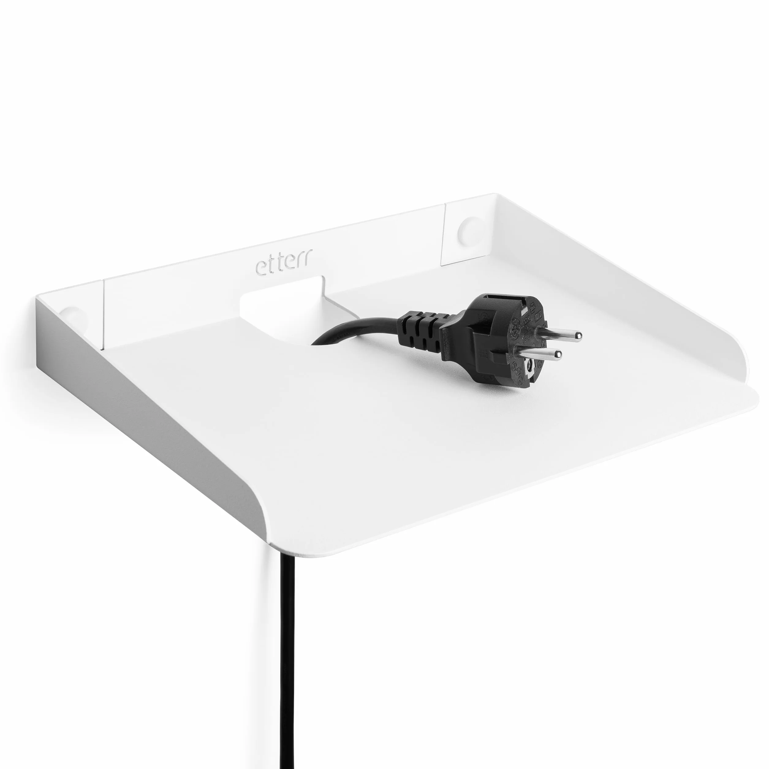 Mensola per router WiFi e modem • Mensola da parete con passacavi e bordi rialzati • Mensola in metallo per proiettore e altoparlante • Scaffale galleggiante organizer per cavi, ripetitore e