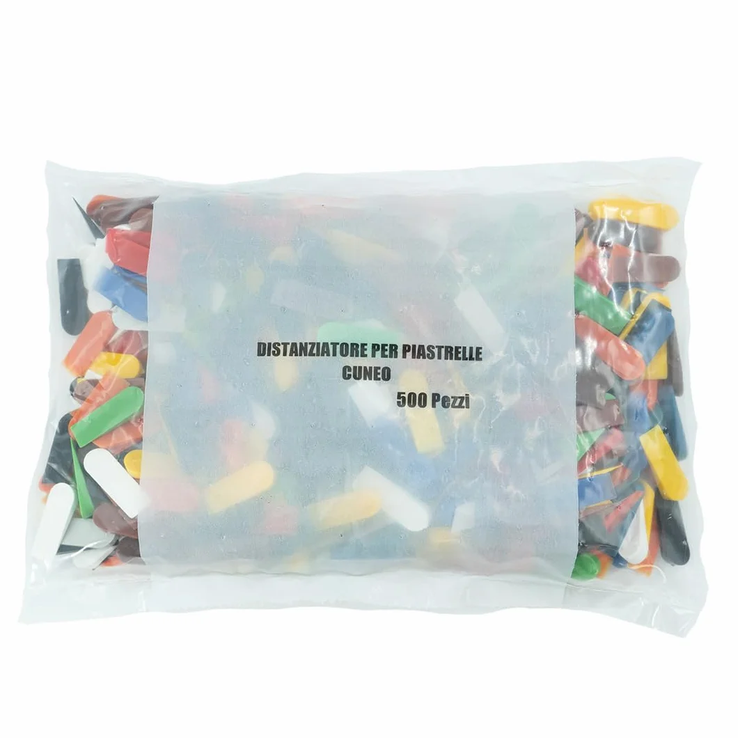 SERENISSIMA Set Cunei Livellamento Distanziatori Pavimenti Piastrelle a Parete Spianimetrici Livellatori 500 Pezzi Multicolor, Accessori Fai Da Te per Piastrelle Pavimenti