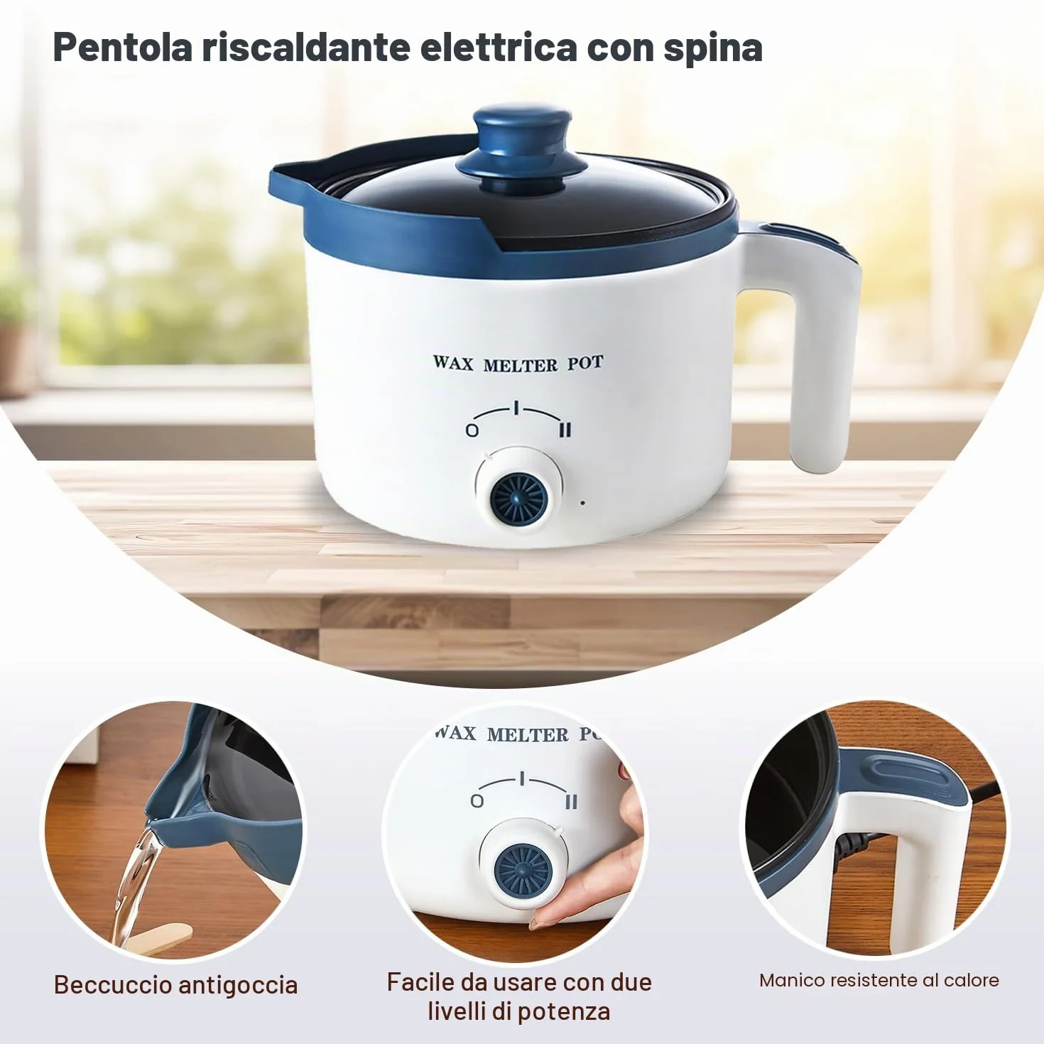 LINGQIAN Pentola Elettrica x Fusione Cera, 1,5 l, Sciogli Cera per Candele, Fonditore Candele Professionale