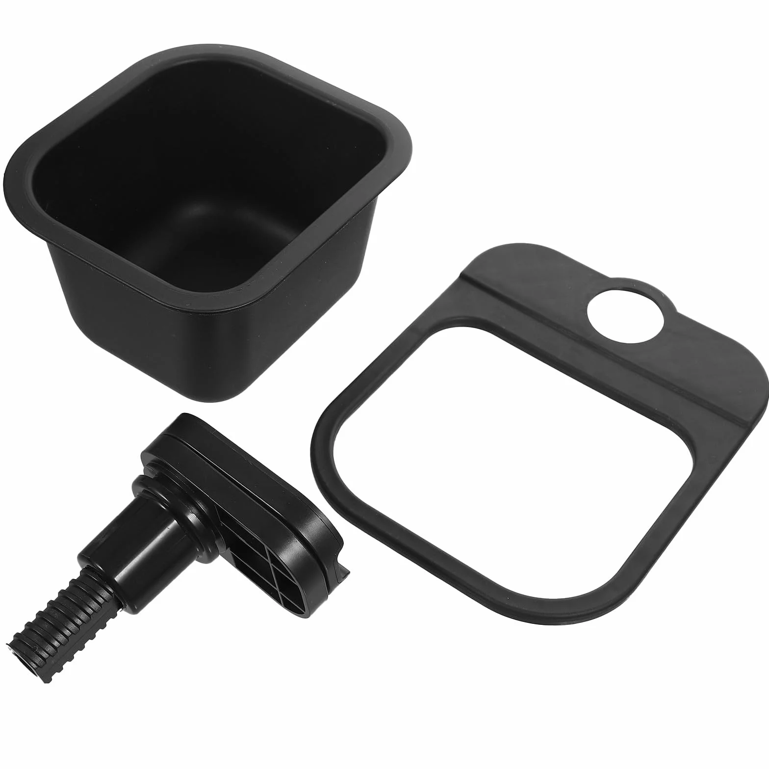 CALLARON Cestino Spazzatura da Tavolo Rotante in Abs Nero Design Semplice e Morsetto Versatile per Cucina e Ufficio, Contenitore Compatto per Rifiuti Domestici