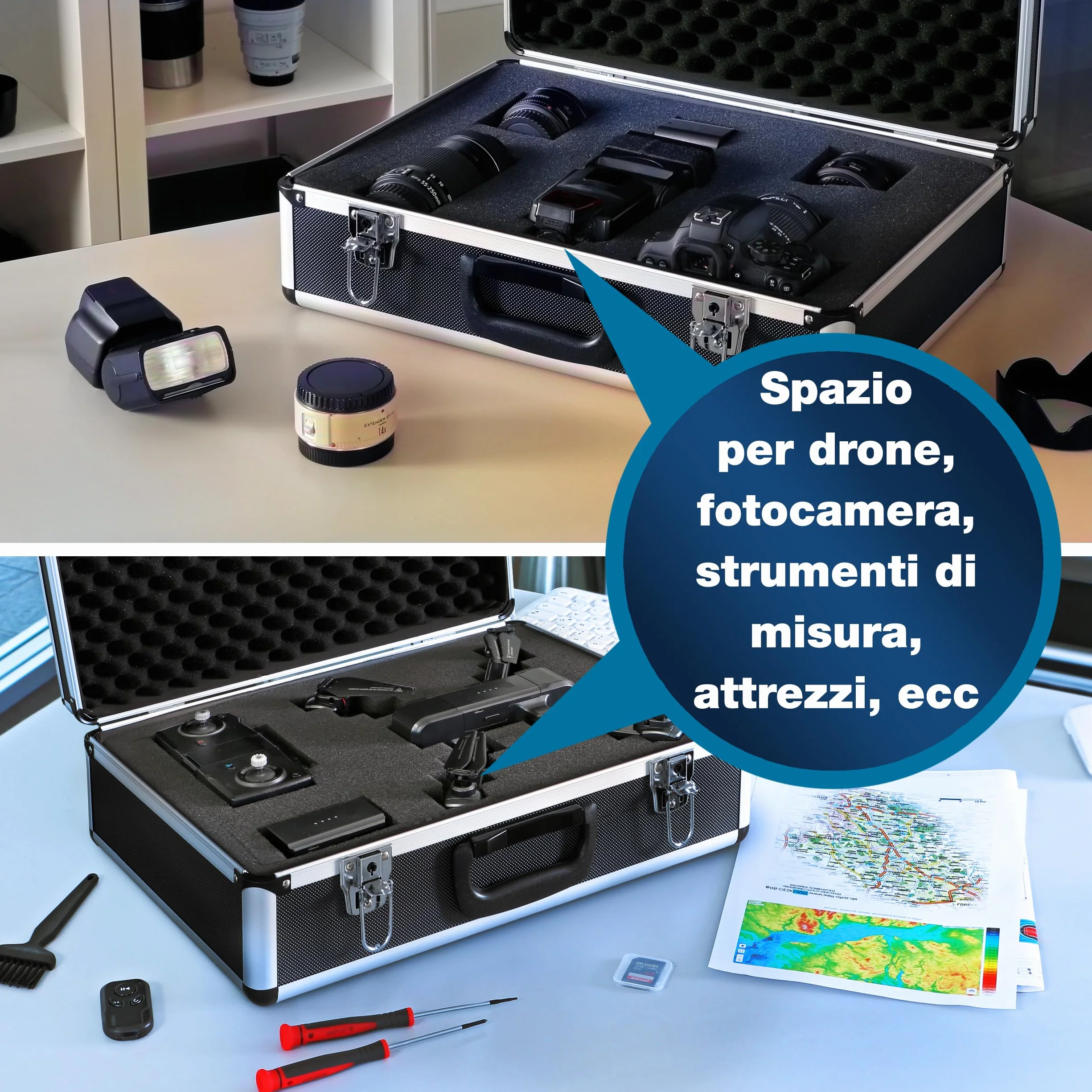 PeakTech P 7310 valigetta universale XL 460 x 330 x 150 mm imbottitura schiuma
