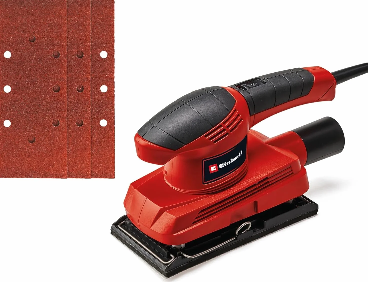 Einhell Levigatrice Orbitale 230 V Tre Fogli Abrasivi Inclusi Rosso