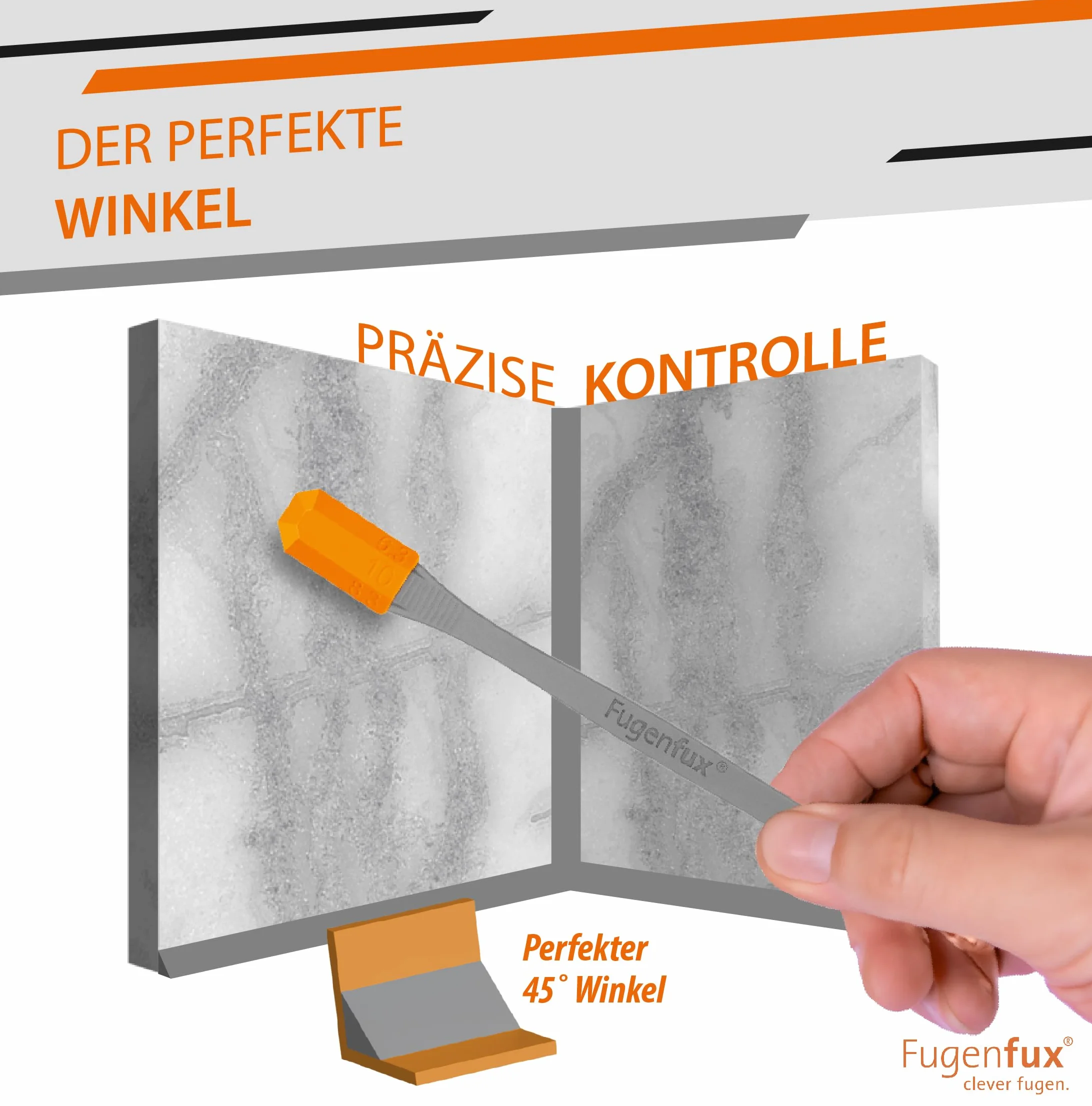 FUGENFUX® Modello 2025 MULTITOOL - Estrattore fughe 2 in 1 con rivoluzionaria punta magica e 5 stampi per fughe - Piastra versatile, Estrattore silicone, Made in Germany, ideale per silicone, acrilico