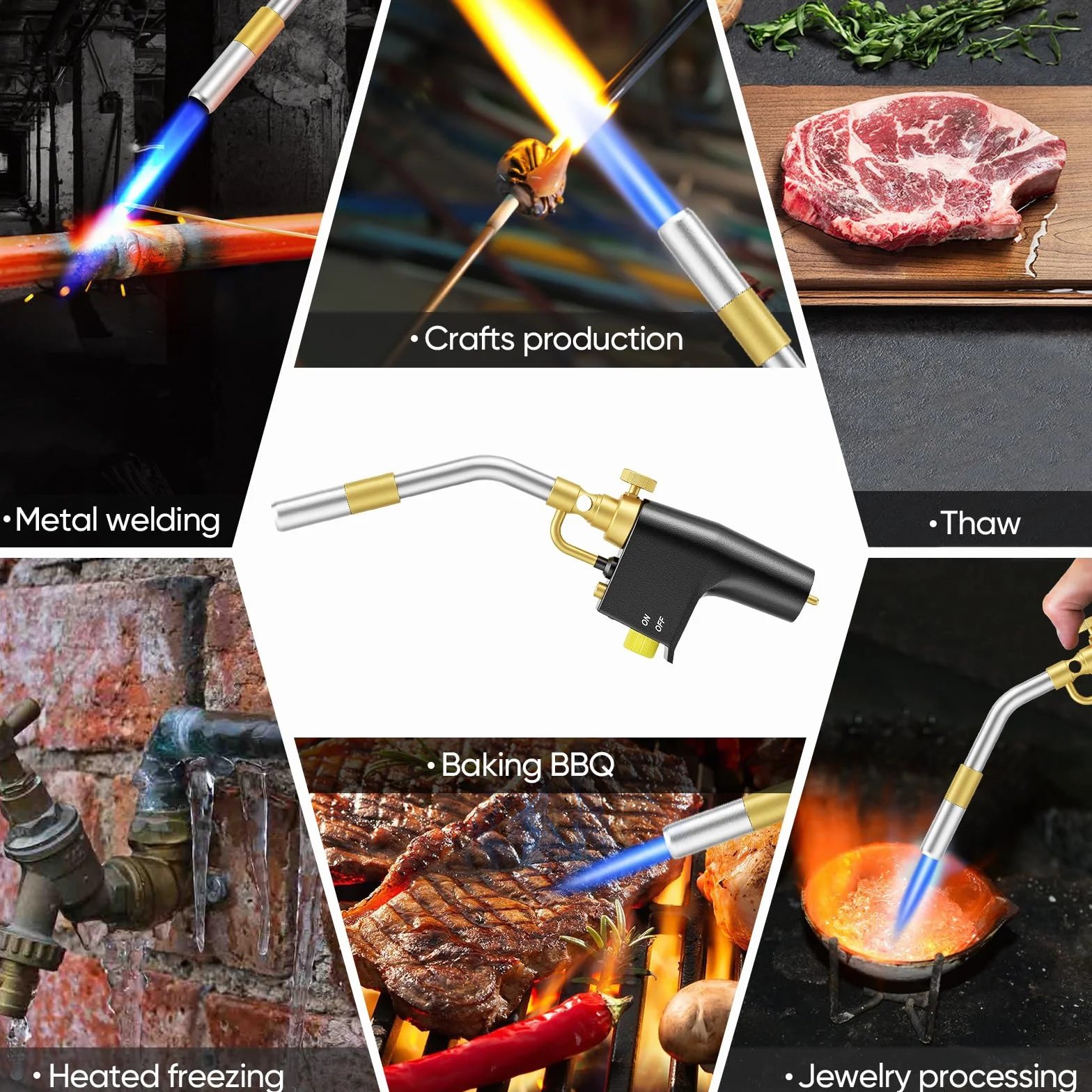 Torcia a Propano MAPP, Avviamento multiuso Torcia al propan torcia a propano ad alta intensità torcia per saldatura per saldatura, HVAC, brasatura, barbecue o impianti idraulici