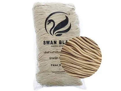 CORDINO SWAN BLACK 500 GRAMMI, ASSORTIMENTO ACCESSORI PER BORSE HANDMADE (CREMA)