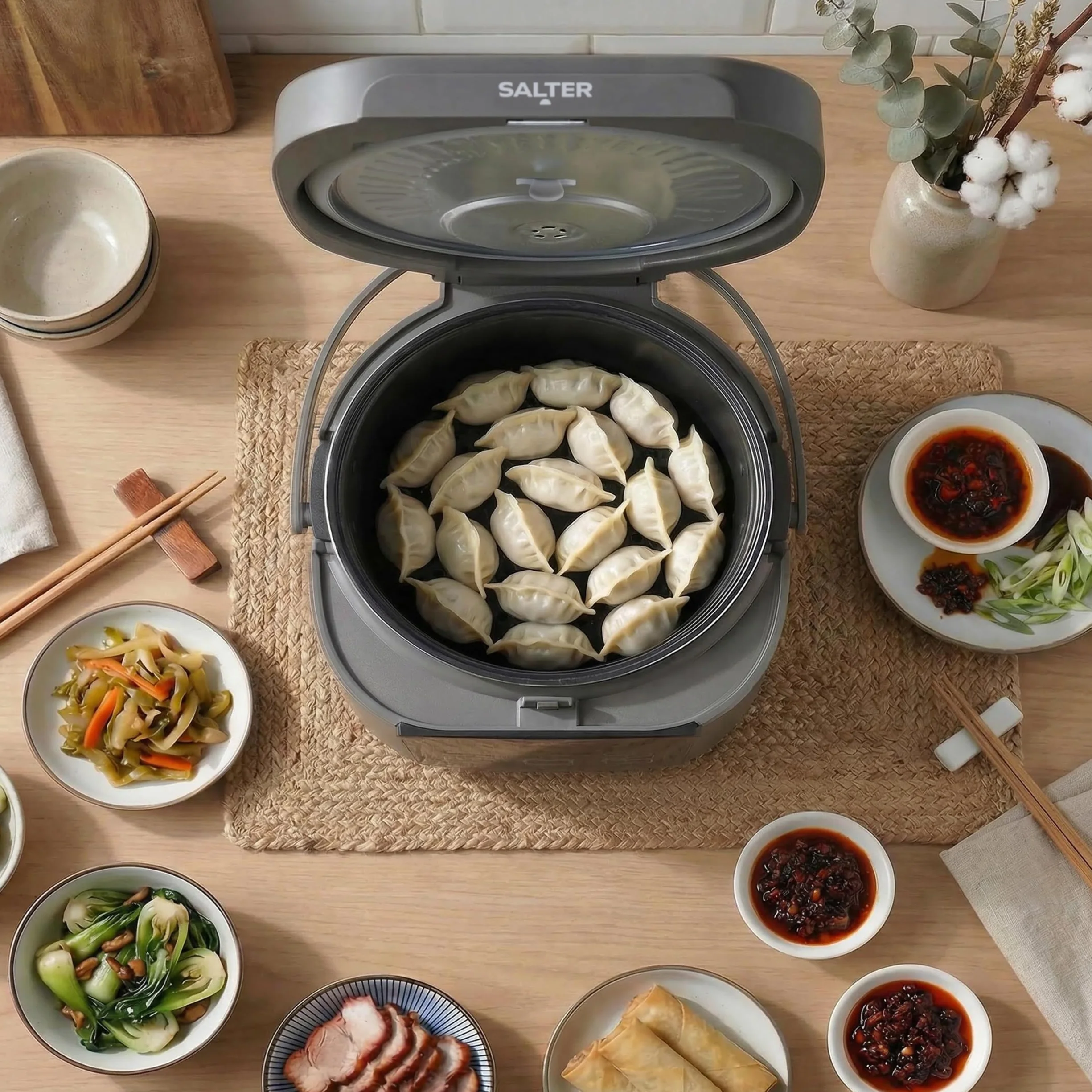 Salter Multicooker 5 Litri - 20 Programmi Preimpostati e Mantieni Caldo per 12 Ore, Rivestimento Antiaderente Senza PFAS, Coperchio Interno Rimovibile e Valvola di Vapore, 860W