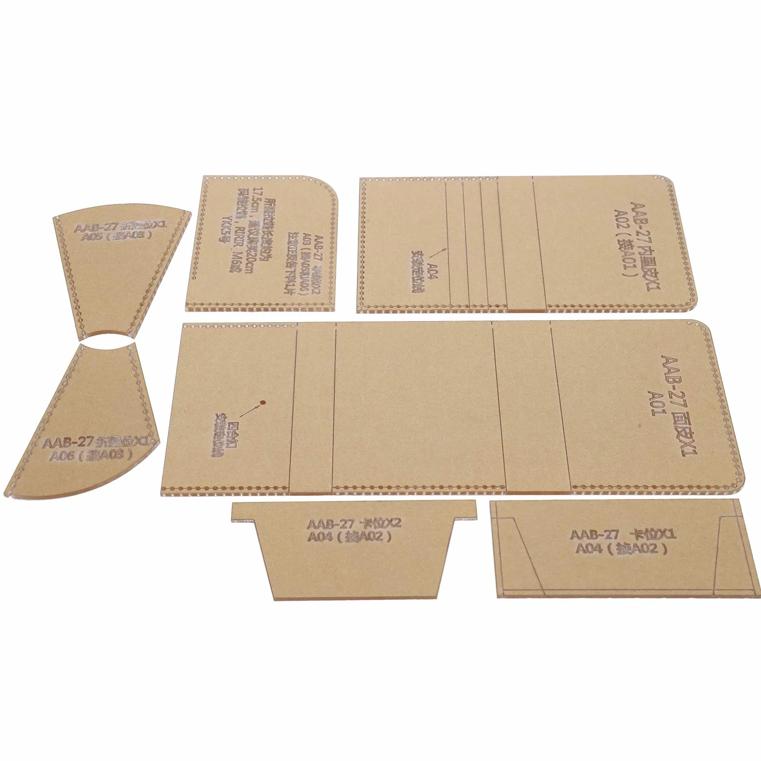 Modello Acrilico per Portafoglio Corto, Strumenti per Stampi Trasparenti con Carta Kraft
