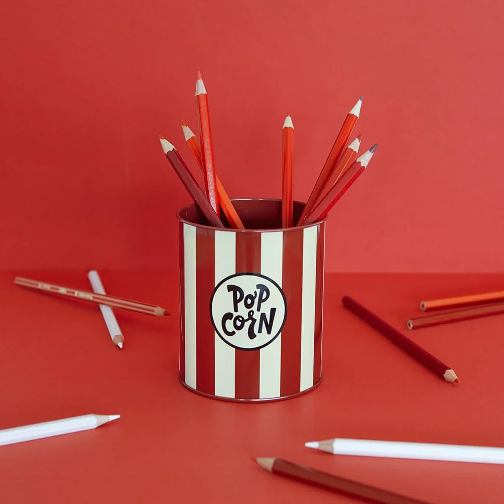 Balvi Portamatite Popcorn Rosso e Beige Metallo