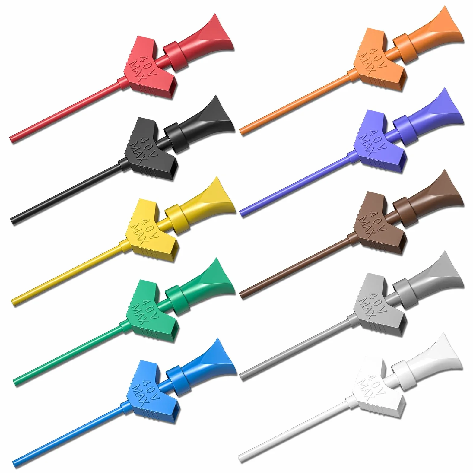 10 ganci di prova SMD IC sonde, clip per gancio di prova, 10 colori, per analizzatore logico, multimetro test elettrici