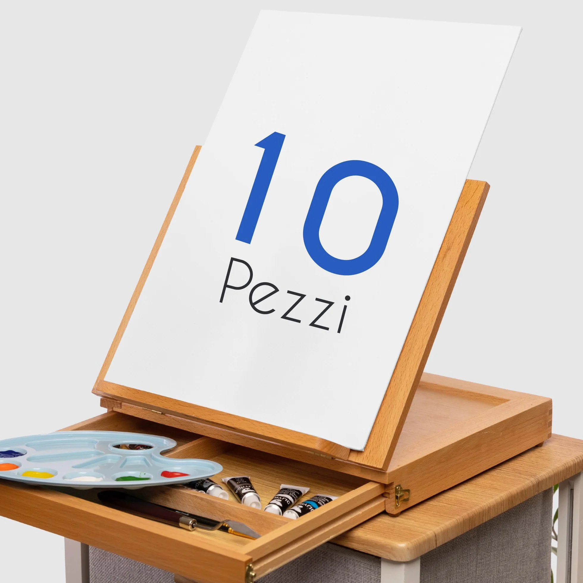 Zenacolor Set di 10 Tele per Dipingere - 100% Cotone Senza Acidi - Tela per Dipingere 24x30 cm - Tutti i Tipi di Pittura su Tela