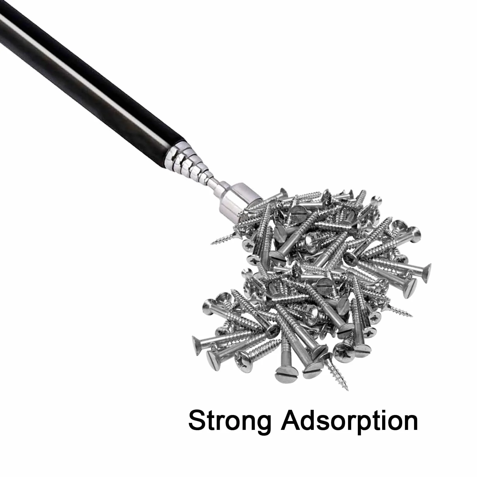 1 Pezzi Calamita Telescopica,Acciaio Inossidabile Calamita Telescopica,Asta Telescopica Magnetica,Strumento Magnetico per Pickup,per Chiavi,Monete,Viti,Penne e Oggetti Metallici,Fino a 62 cm