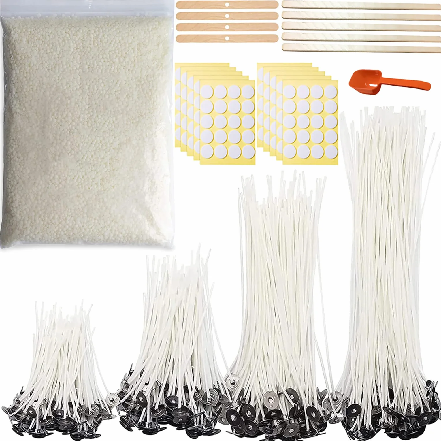 JEMESI Kit per Fabbricazione Candele, Kit per Produzione di Candele per Principianti, con Cera di Soia Pura, Stoppini, Adesivi, Porta DIY Set Regalo