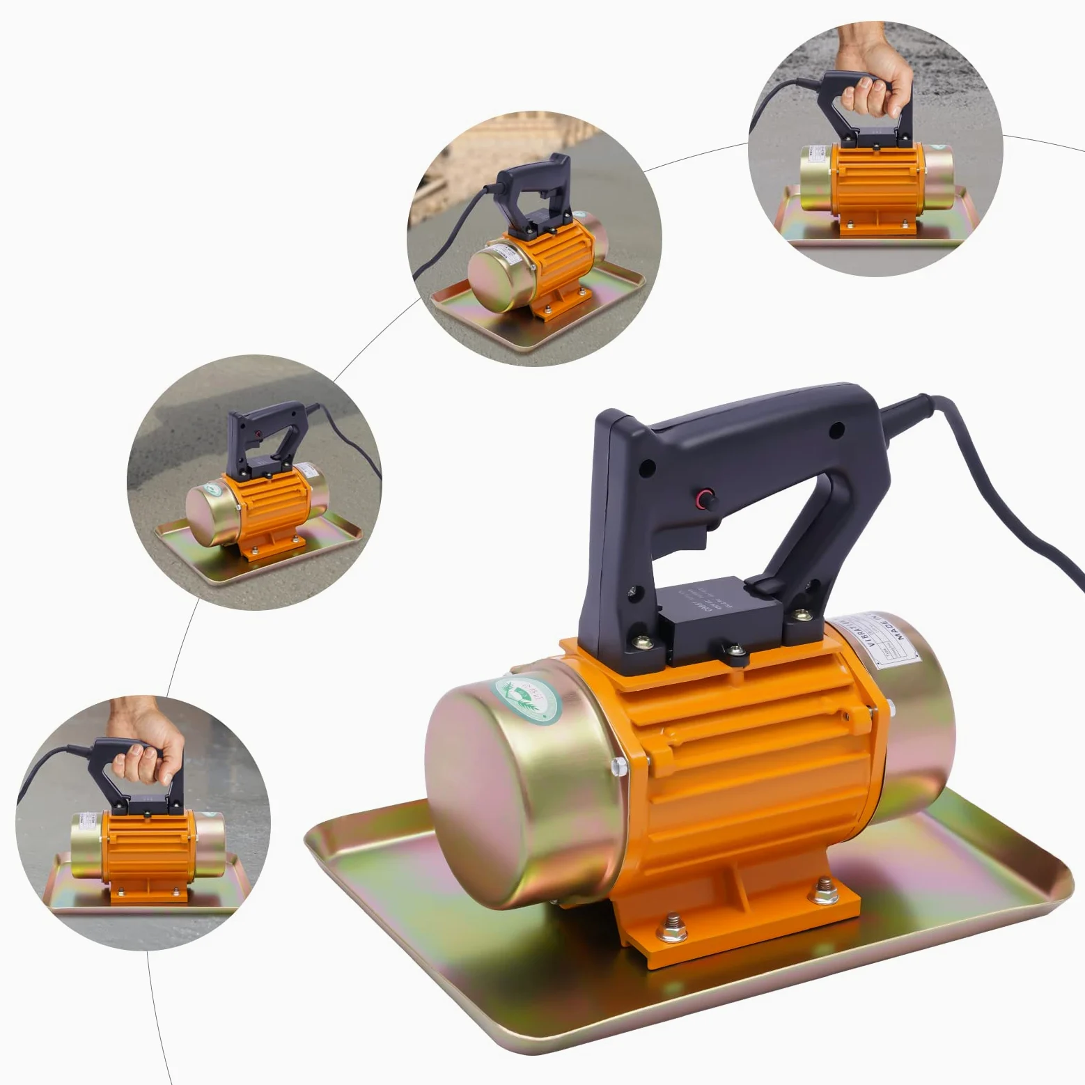 Vibratore elettrico per calcestruzzo da 250 W, motore in rame pieno, 3500 giri/min, cavo da 1,5 m, per la costruzione di strade Brücke, maneggevole e silenzioso, per artigiani e fai da te