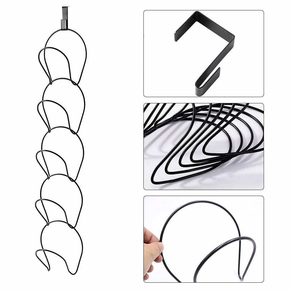 Willoo Ganci Appendi Cappello, Rack per Cappelli, Portacappelli da Muro per Cappelli, Porta Rack per Berretti da Baseball, per Porta, Armadio, Parete, Bagno (Nero)