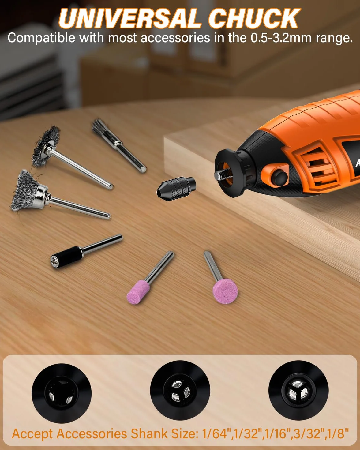 Akdomart Mini Trapano Elettrico 200W Utensile Rotante Multifunzione 135 Accessori 6 Velocità 8000-35000 giri/min