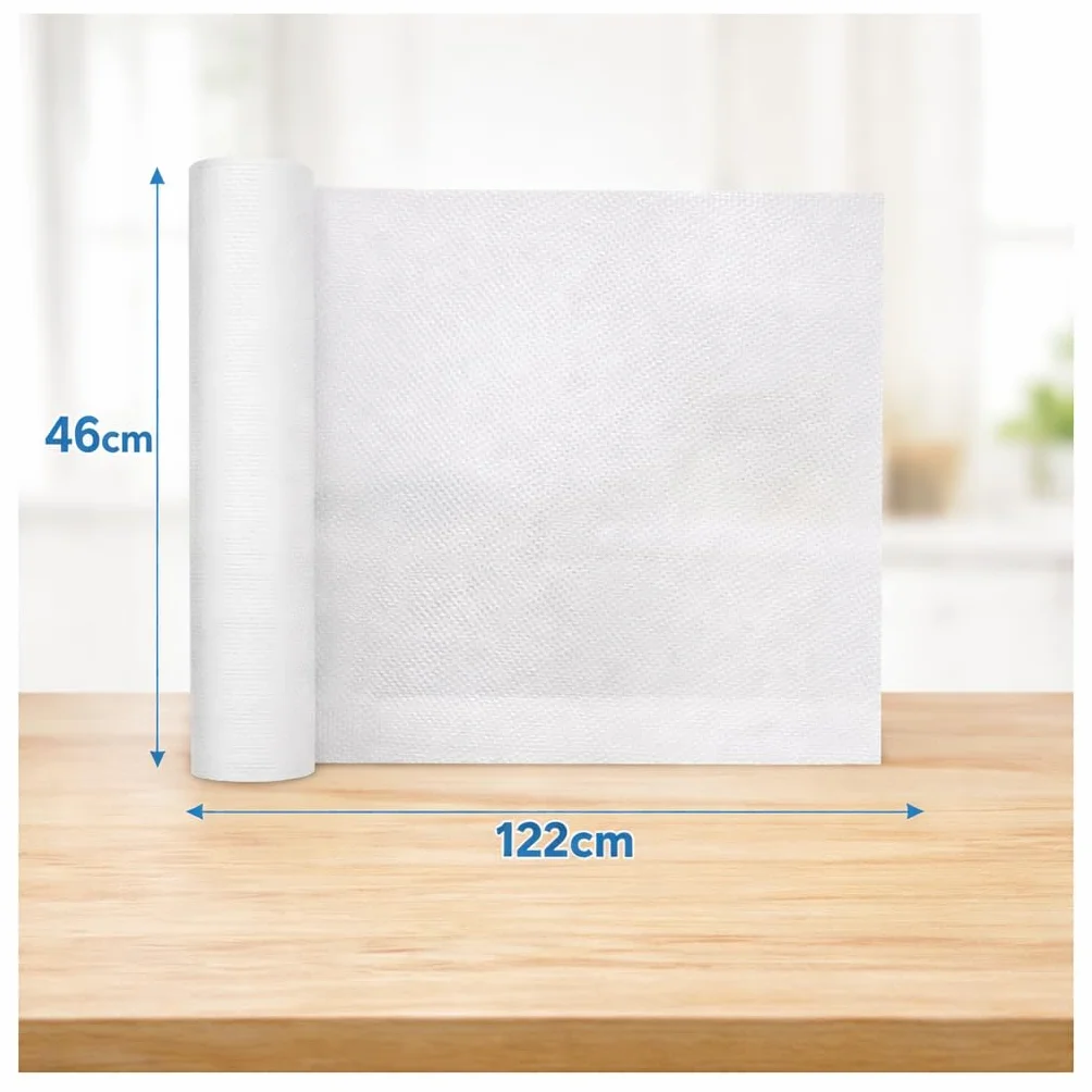 Tappetino Antiscivolo per Cassetti in Rotolo 46x120cm– Rivestimento Multiuso Ritagliabile per Cucina, Mensole e Armadi – Protezione Antiscivolo Goffrata, Lavabile e Resistente – Colore Bianco