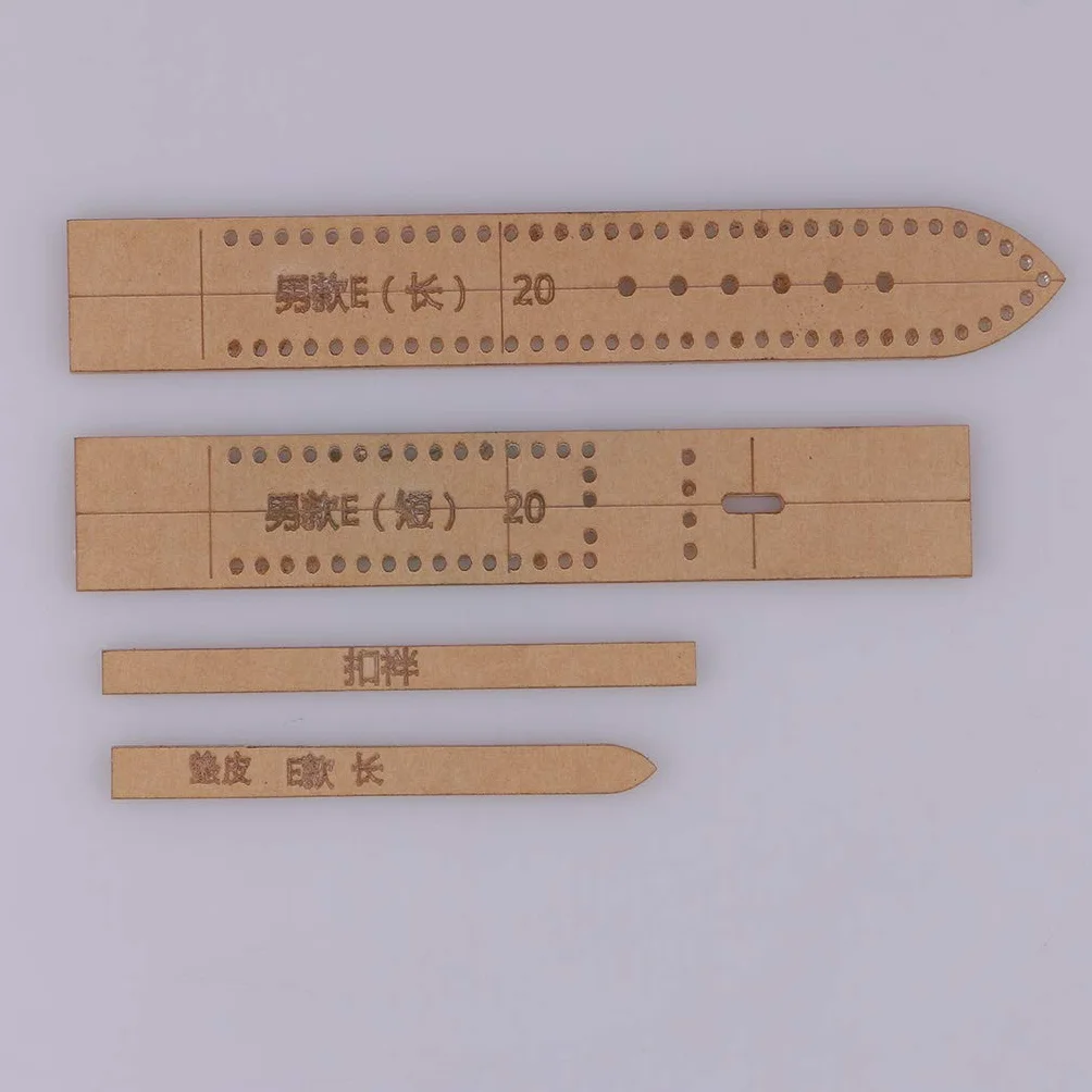 4 stencil per cinturino in pelle e acrilico trasparente, 20 mm