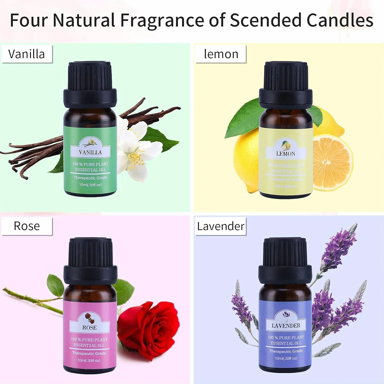 Giftpot Kit per Fabbricazione Candele, DIY Set Regalo 480g fiocchi cera d'api,8 Crogiolo,4 Oli Essenziali,50 Stoppini,2 stampi per candele, per Principianti