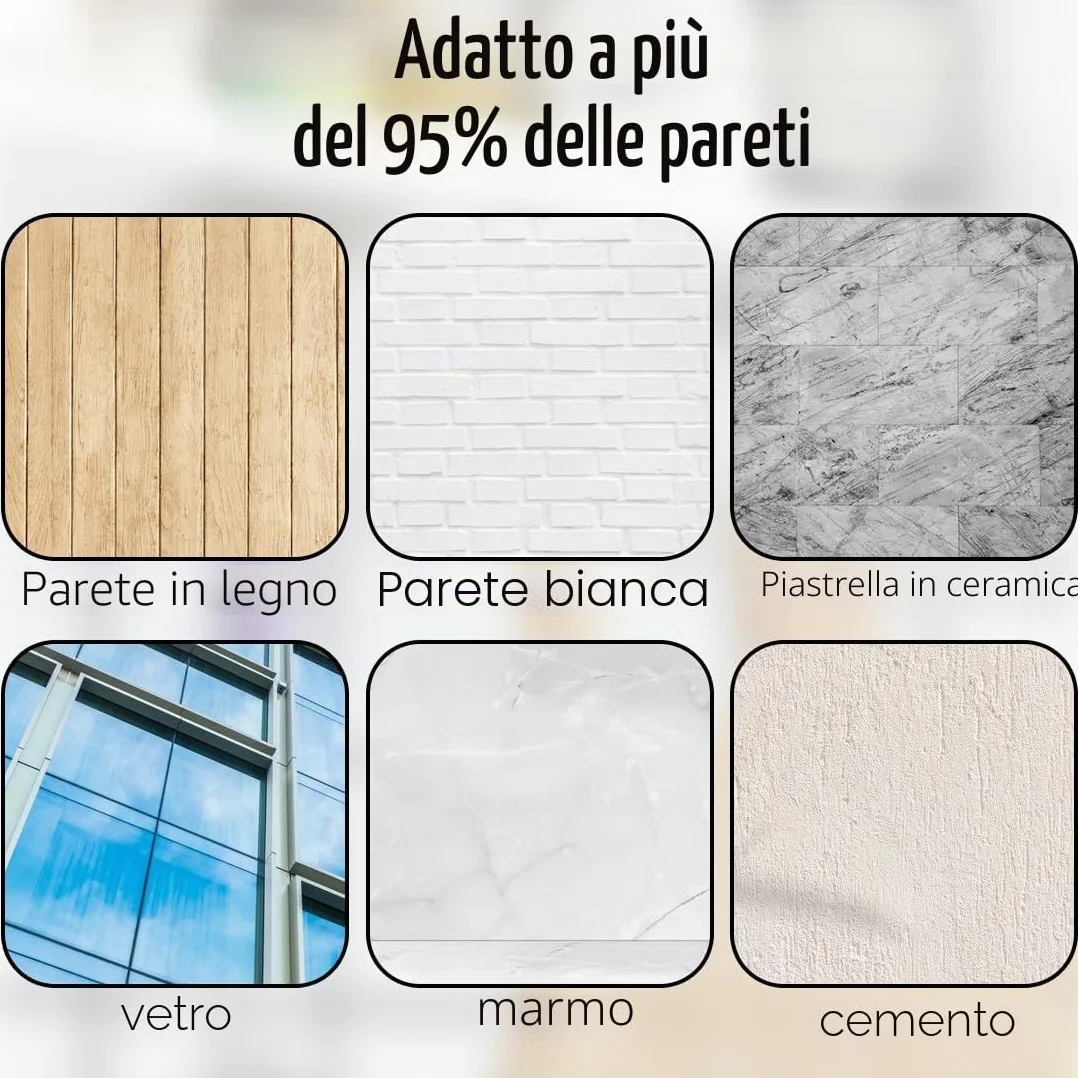 JEYORZY Ganci adesivi, 8 paia di ganci da parete a doppia faccia, ganci autoadesivi a doppia faccia, ganci adesivi trasparenti, ganci multifunzionali, senza forare, rimovibili, per appendere Quadri