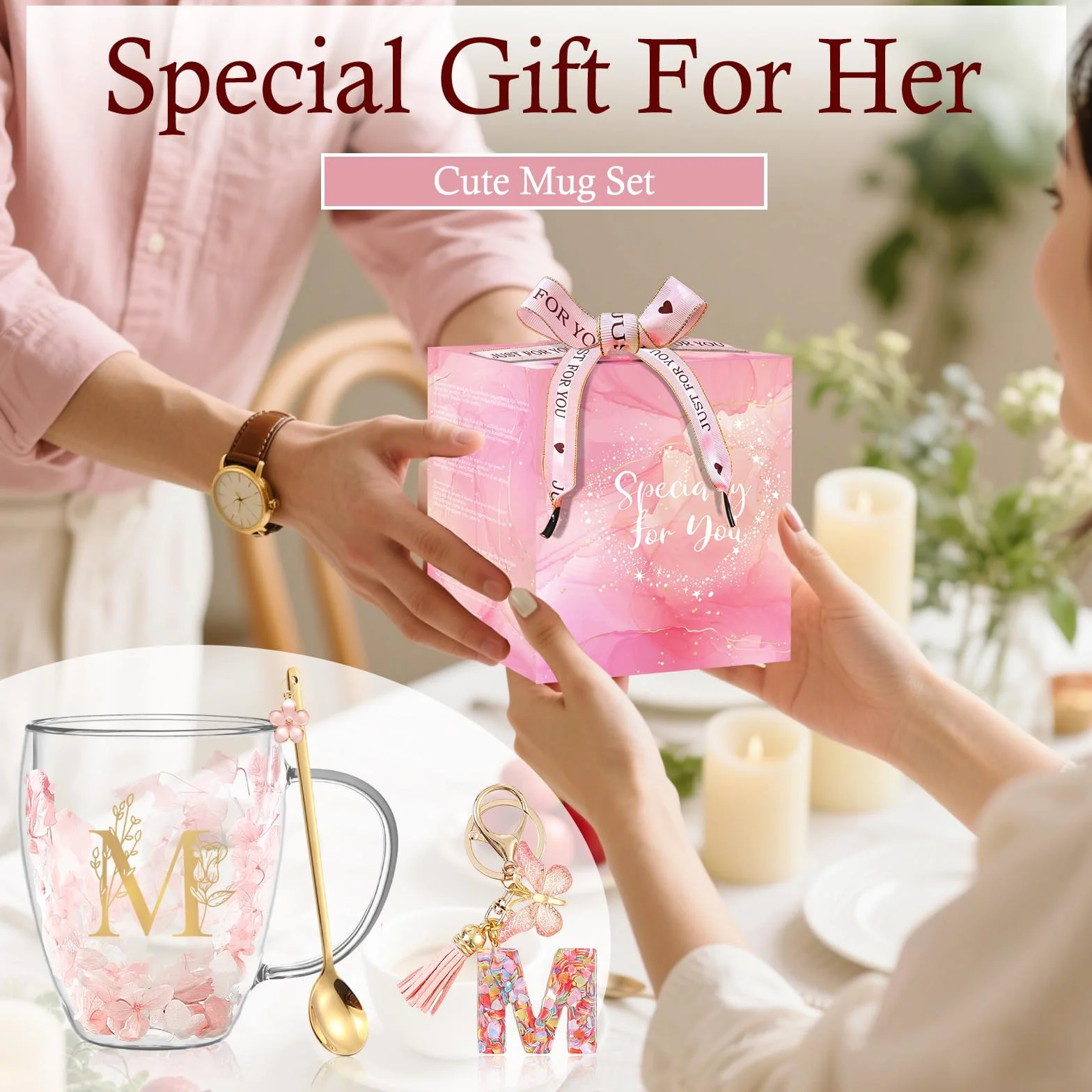 Tazze da Caffè in Vetro Doppia Parete Regalo Originale per Lei Compleanno Natale