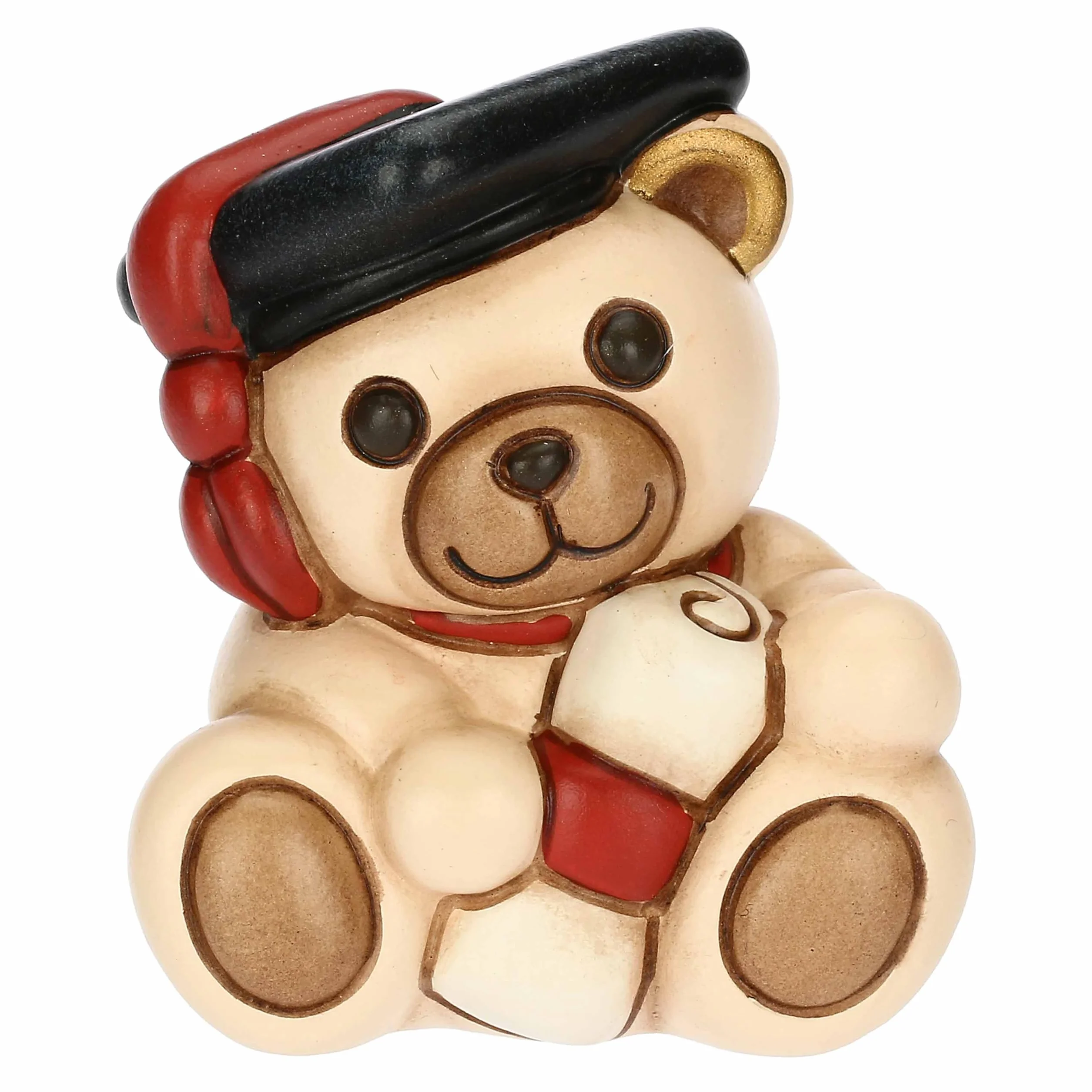 THUN Bomboniera Teddy Laurea Ceramica Decorata a Mano Piccola 5.5 x 4.7 x 7.7 cm