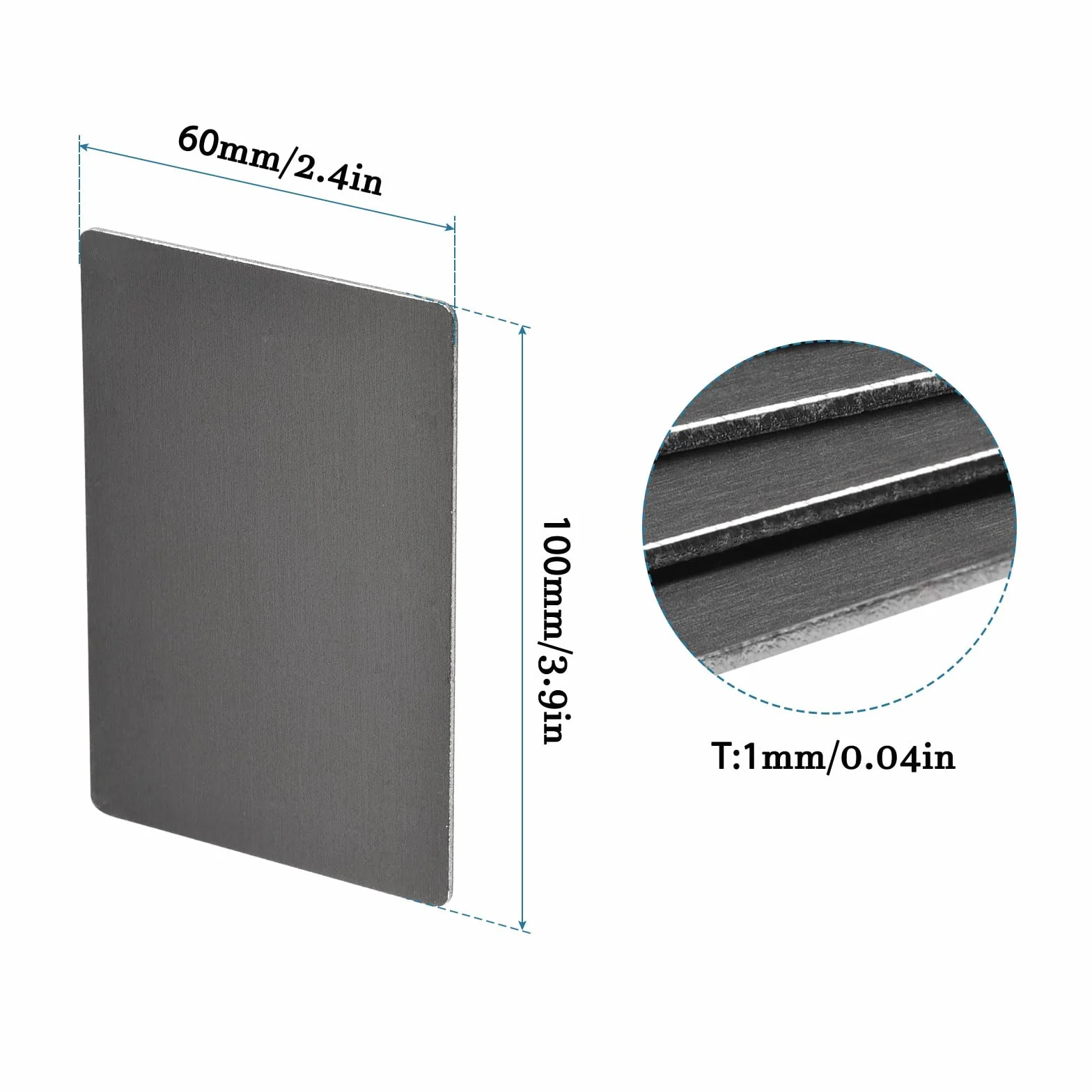 QUARKZMAN 3,9 x 2,4 Pollici Anodizzato Alluminio Piastra x 10pz Alluminio Metallo Piastre Incisione Vergini per Fai da te, Artigianato, Casa Decorazione, [Nero]