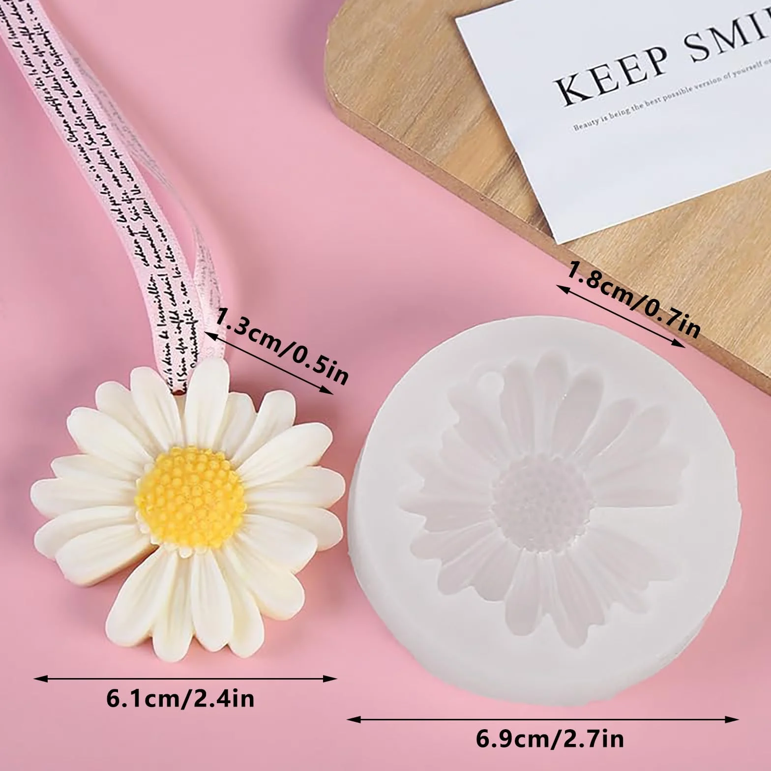 4 stampi in silicone per candele, stampi per candele in silicone 3D, margherite, candele, fiori, candele, stampi per candele fai da te