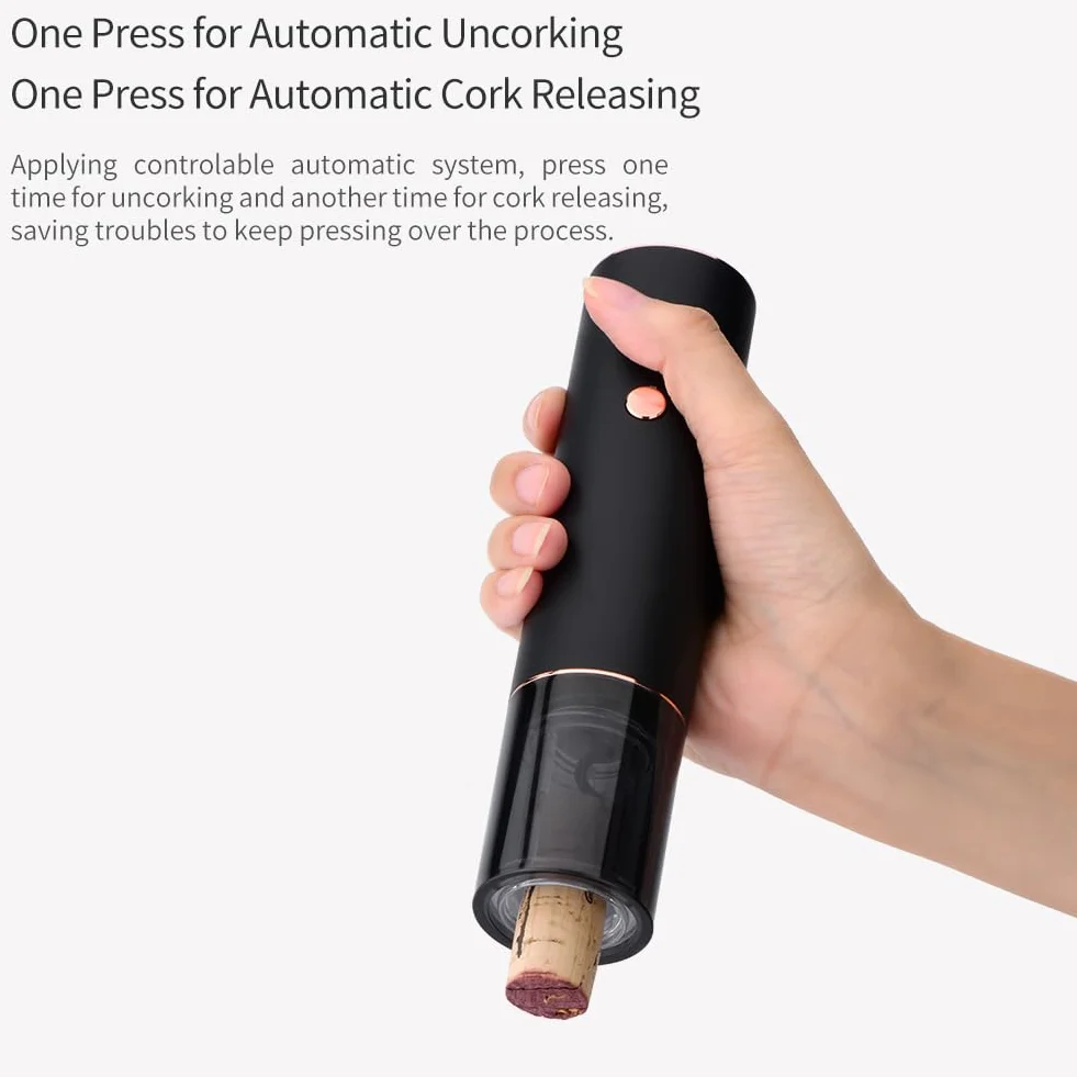 Cavatappi Elettrico per Vino Apribottiglie Elettrici Automatico Professionale per Gli Amanti del Vino Regalo di Lusso (Oro, Set, Scatola Regalo, Ricaricabile)