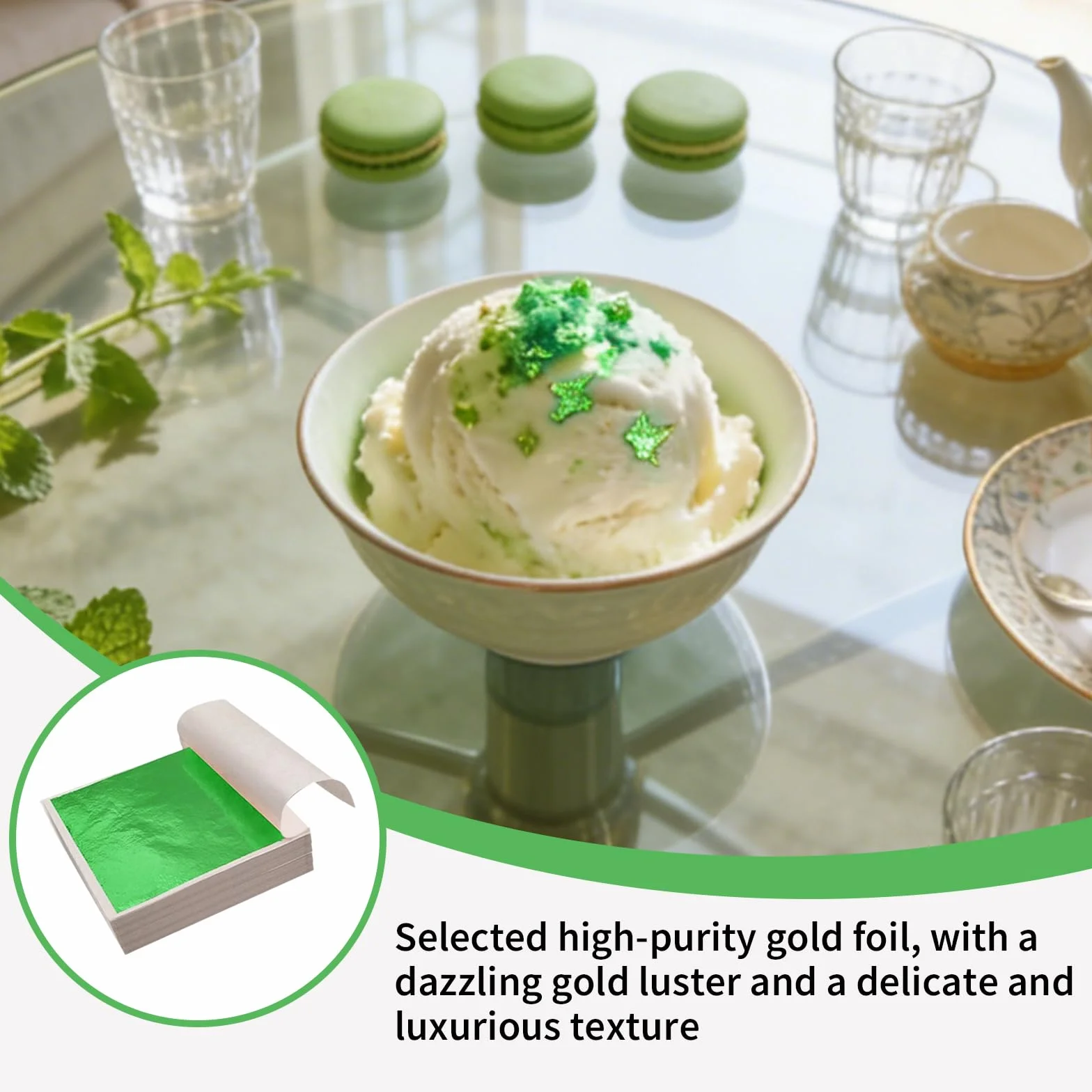 Foglia d'oro(200Foglia verde smeraldo
