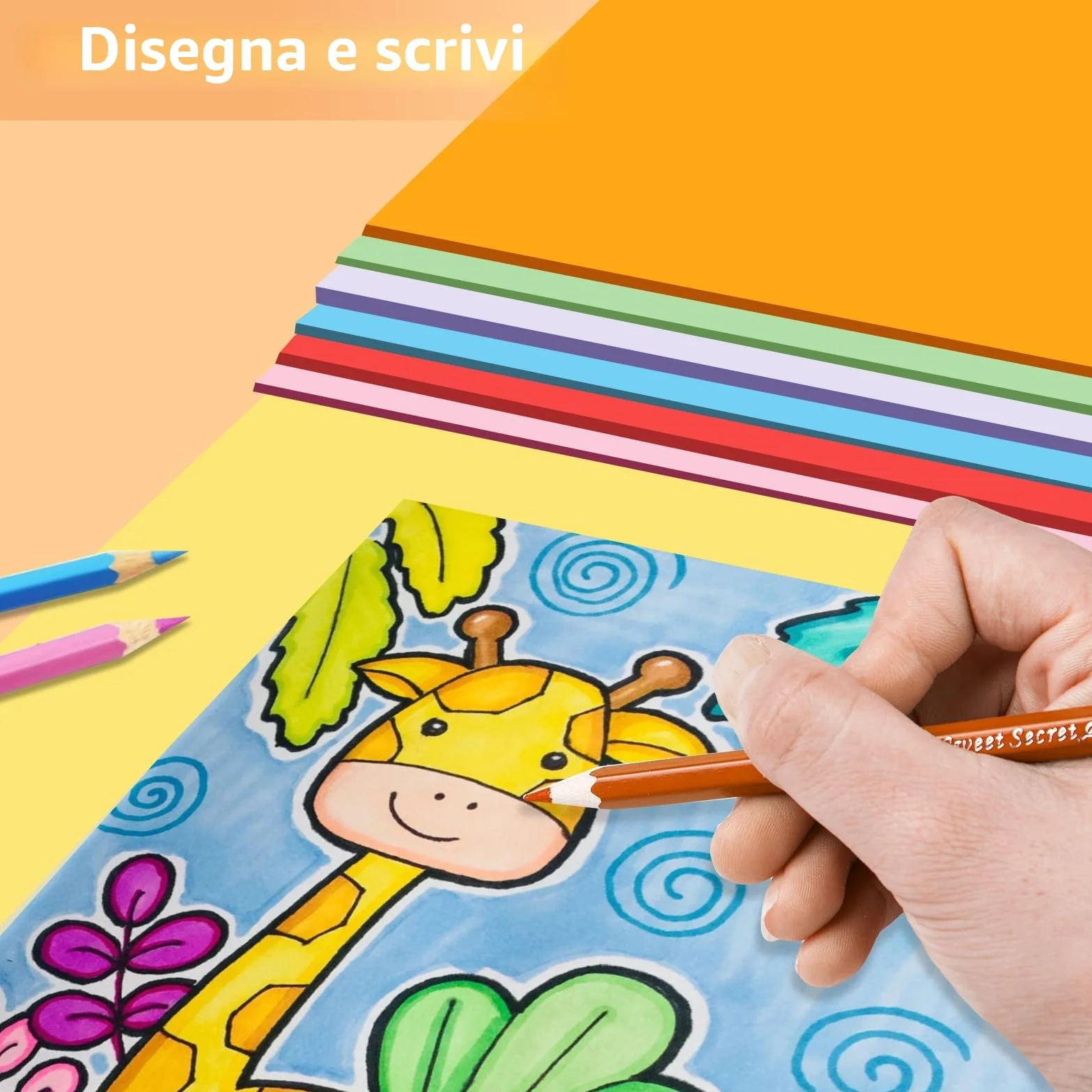 CRESZZLE 200 Fogli Cartoncini Colorati A4 70g, 20 Colori Carta per Origami 297x210mm