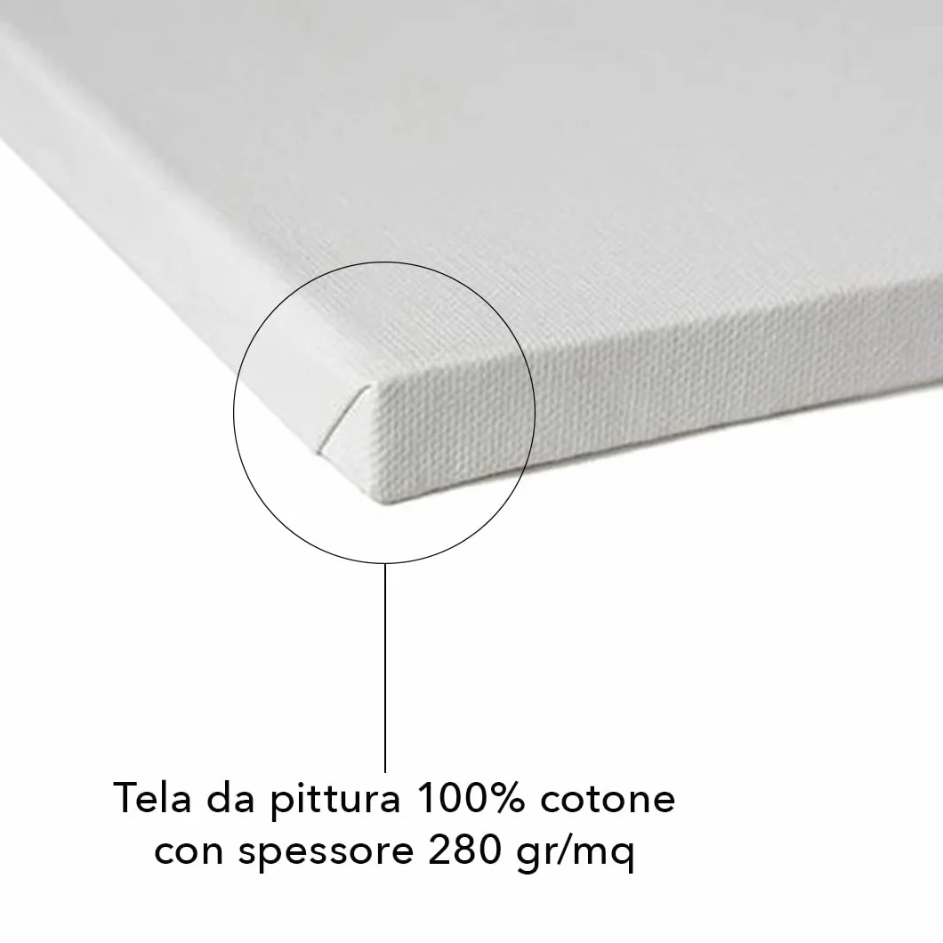 Pryma Tela da Pittura Tonda Ø 50 cm - Telaio Rotondo per Dipingere di Alta Qualità, Ideale per Artisti e Hobbisti - Tela per Acrilico, Olio e Tecniche Miste