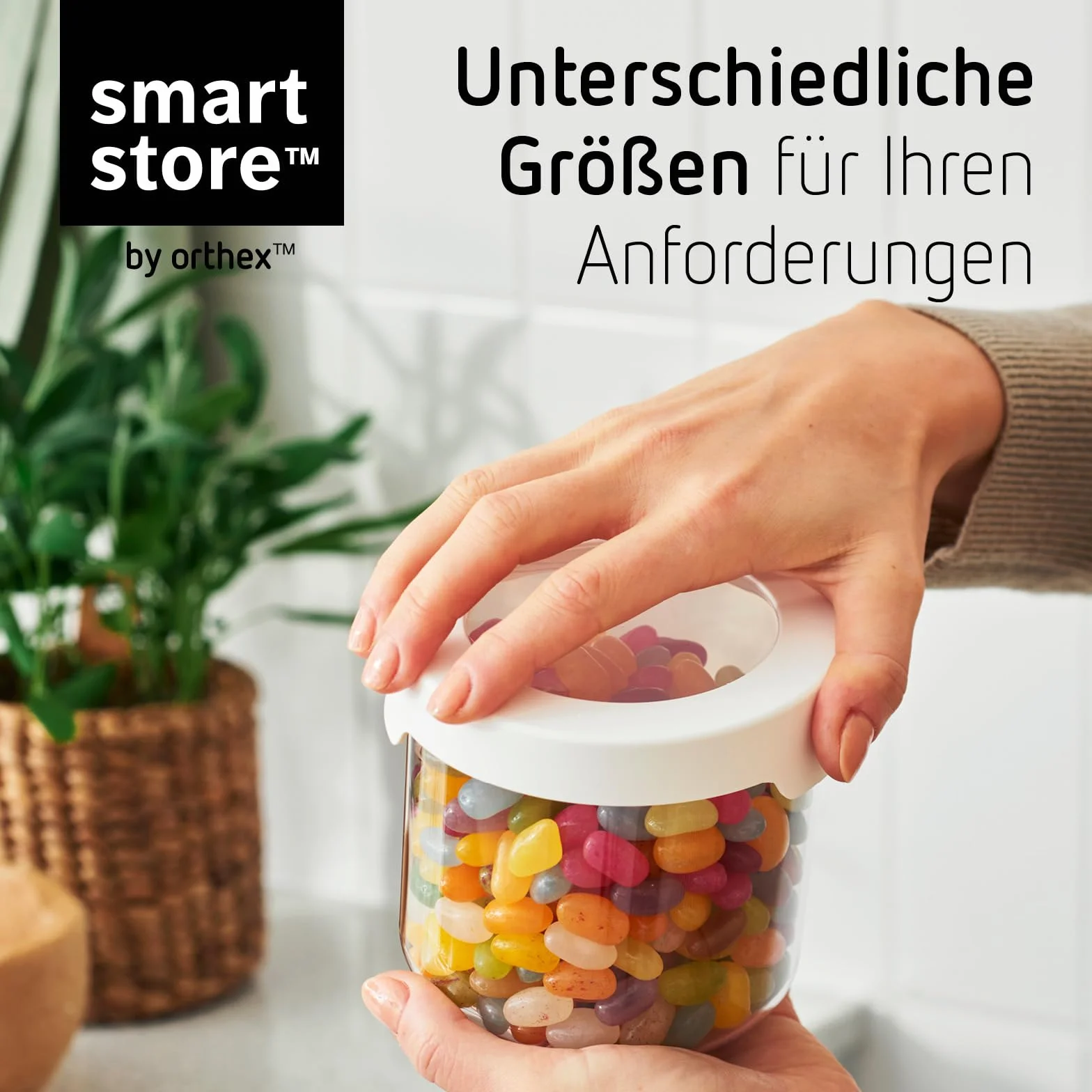 SmartStore Set di contenitori rotondi per alimenti secchi trasparenti con coperchio, 6, senza BPA, lavabili in lavastoviglie, 4 x 0,75 l, 2 x 1,45 l