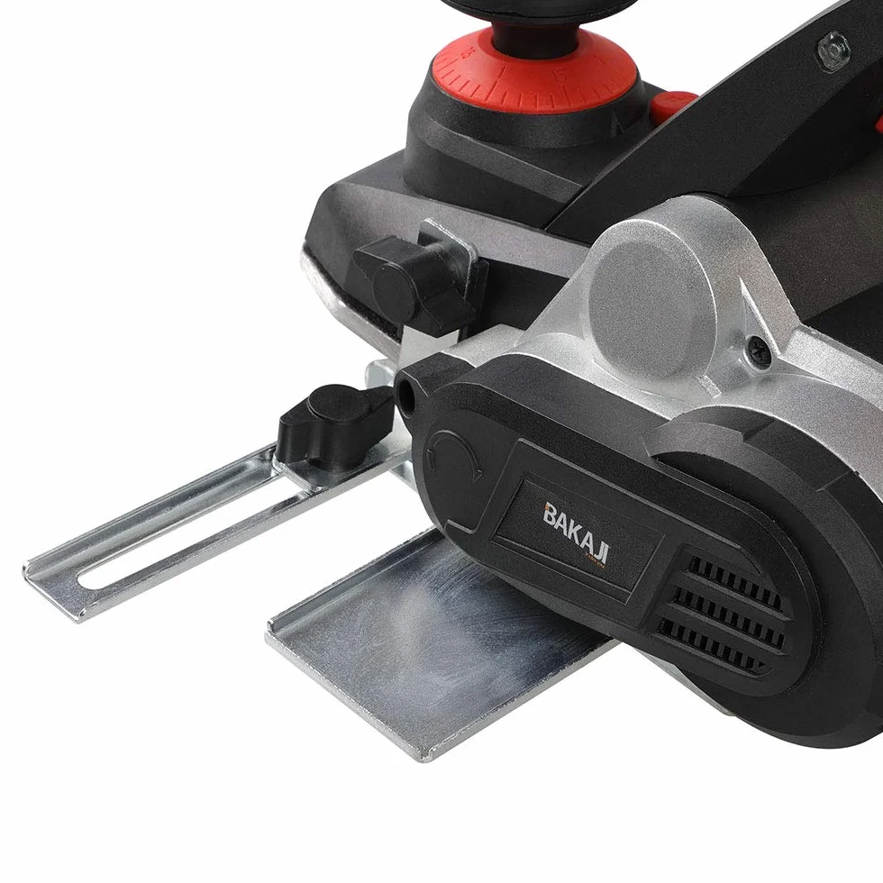 Bakaji Pialla Elettrica Piallatrice Potenza 750W Levigatrice Pialletto Legno Velocità 16500 rpm Larghezza Taglio 82mm Profondità Regolabile 0-3 mm con Aspiratore integrato Sacco + Guida Parallela