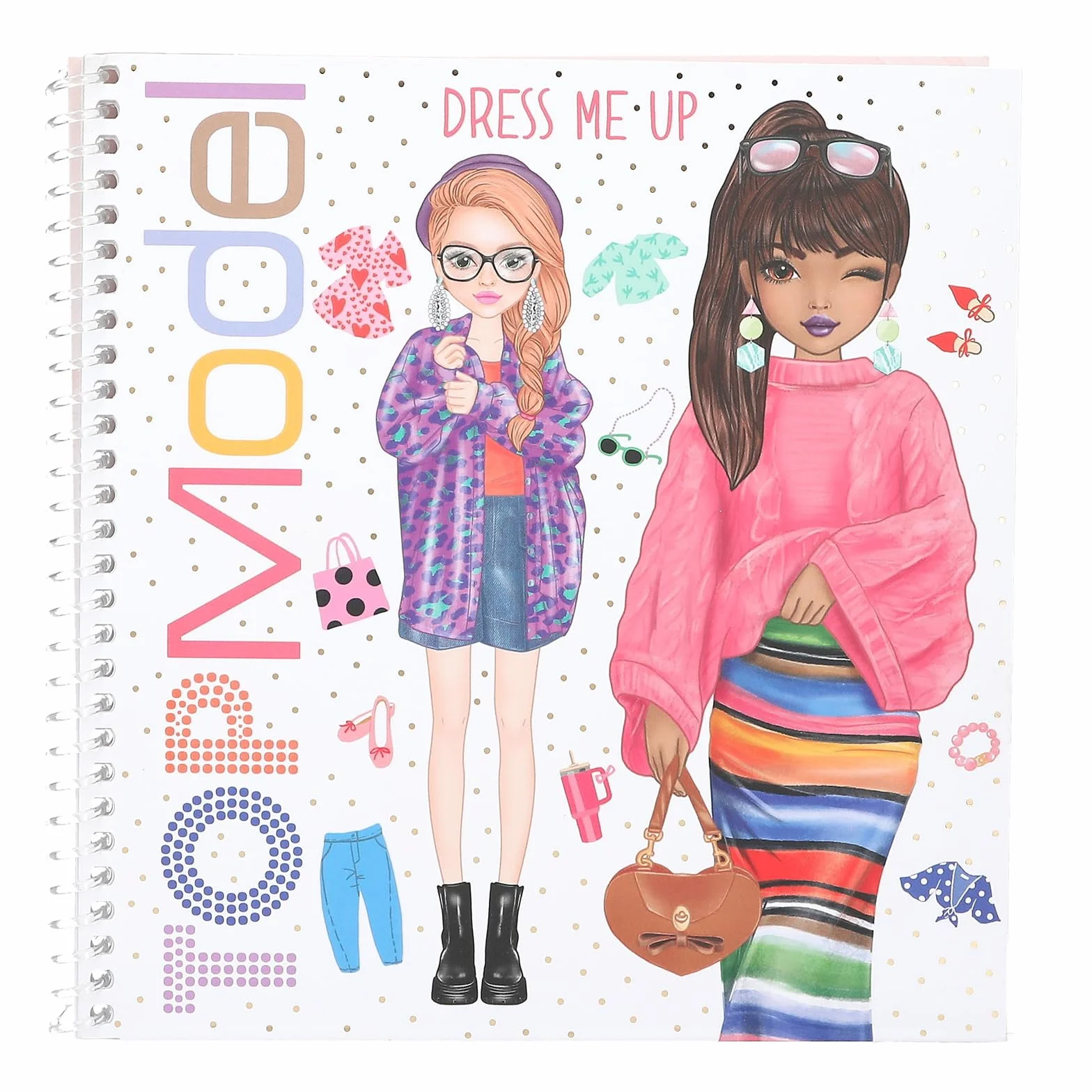 Depesche 13804 TOPModel Dress Me Up - Libro di Adesivi con 24 Pagine di Motivi prestampati per Modelli da disegnare da Soli, Inclusi 11 Fogli di Adesivi