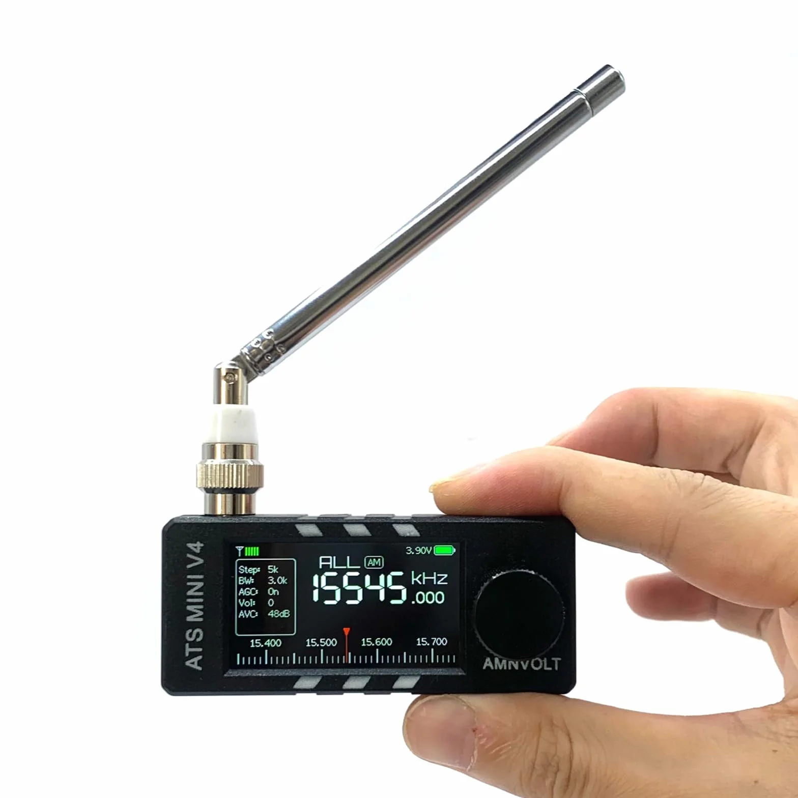 Ricevitore DSP portatile full-band mini radio V4 ATS con amplificatore cuffie e schermo IPS 1,9" per esterni