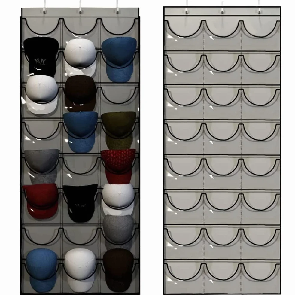 24 tasche portaborraccia per berretti da baseball cappello organizzatore cappelli appesi supporto di stoccaggio per parete armadio